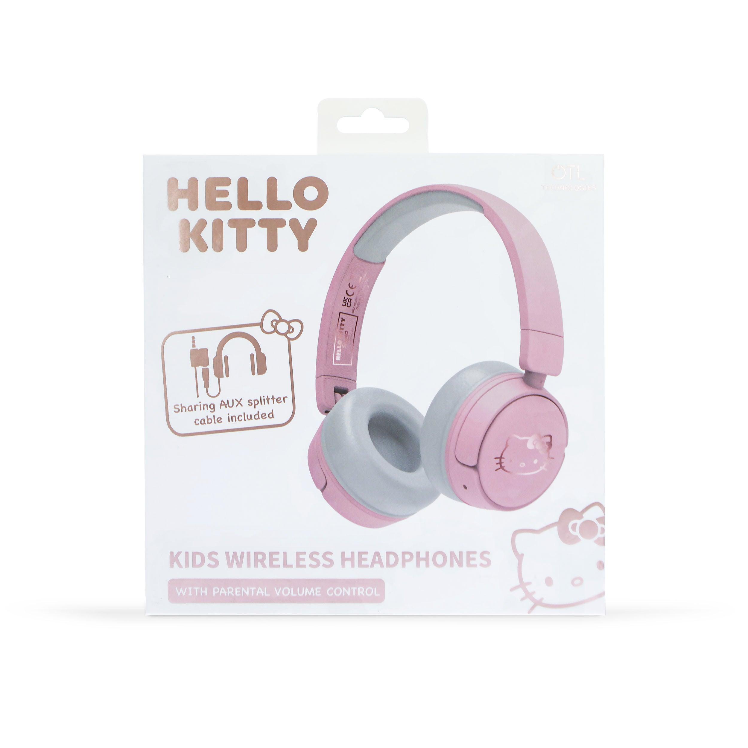 Hello Kitty Kids Wireless Headphones - Pink / Rose Gold - childrensheadphones.co.uk