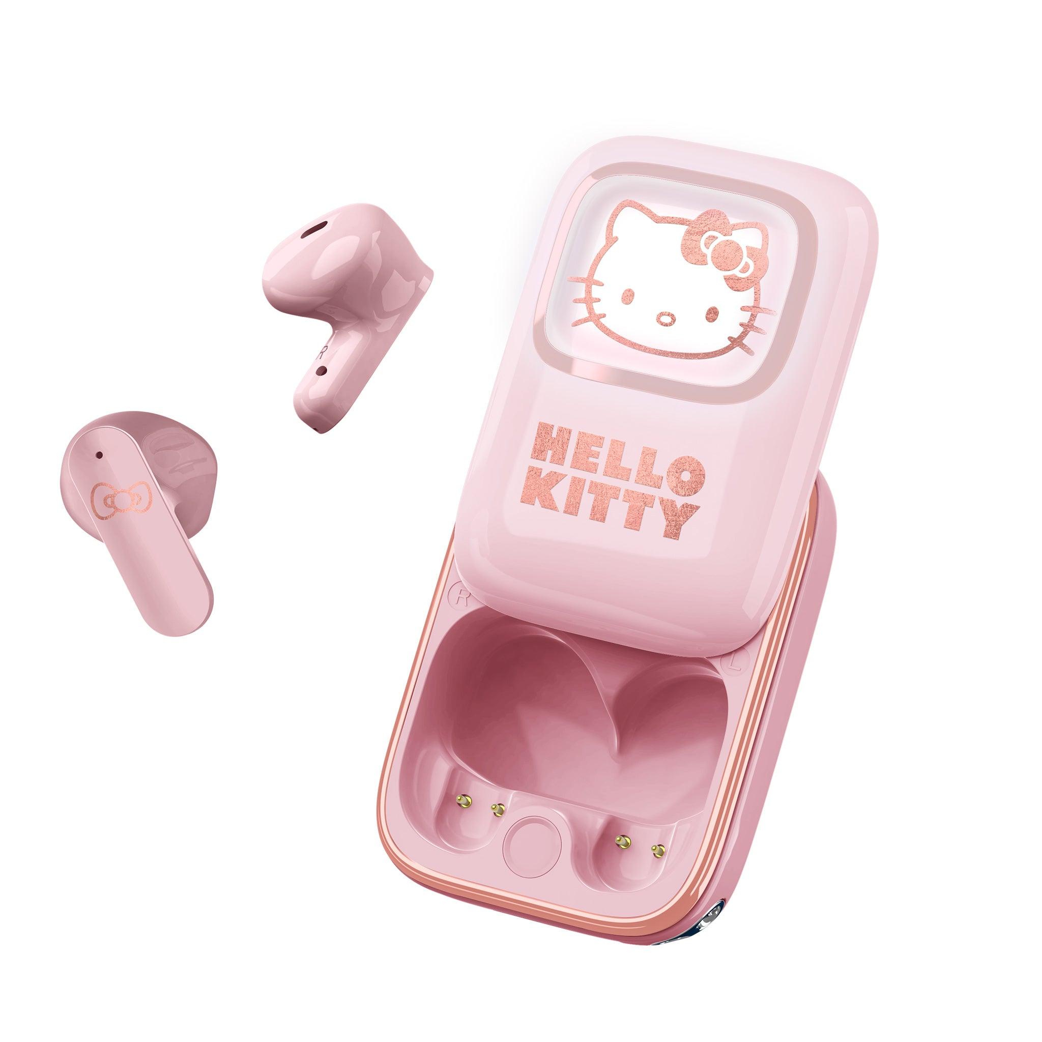 Hello Kitty Slide TWS Earphones Pink / Rose Gold - childrensheadphones.co.uk