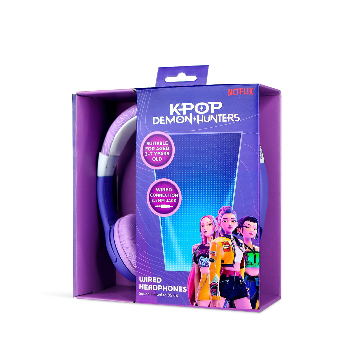 KPop Demon Hunters HUNTR/X Junior Kids Wired Headphones – Purple