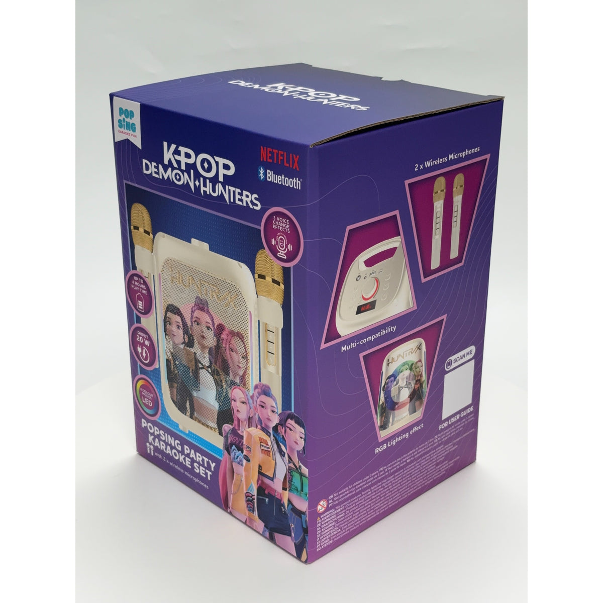 KPop Demon Hunters Huntr/X Golden PopSing Party Karaoke Set with 2 Wireless Microphones