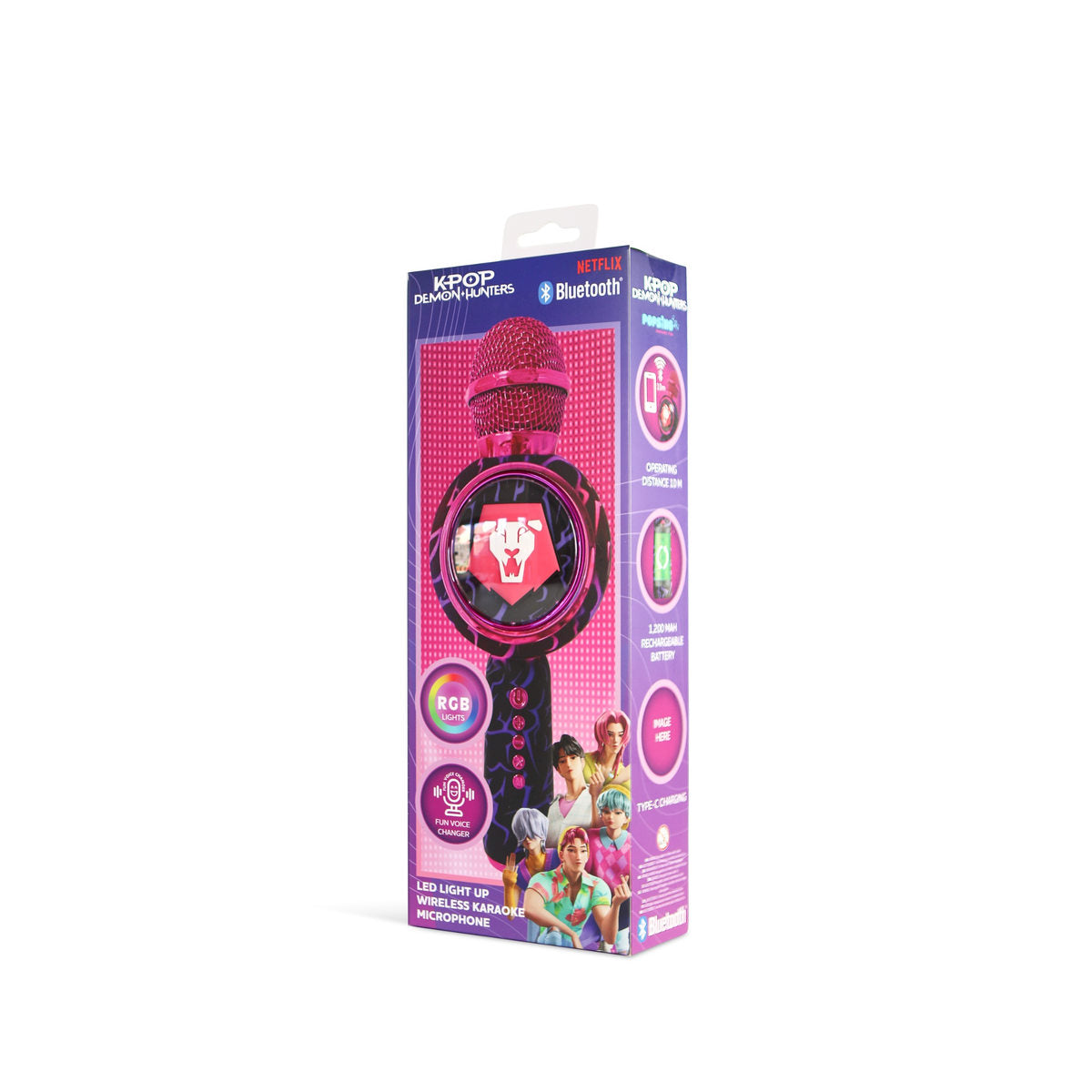K-Pop Demon Hunters Saja Boys PopSing LED Light Up Wireless Karaoke Microphone