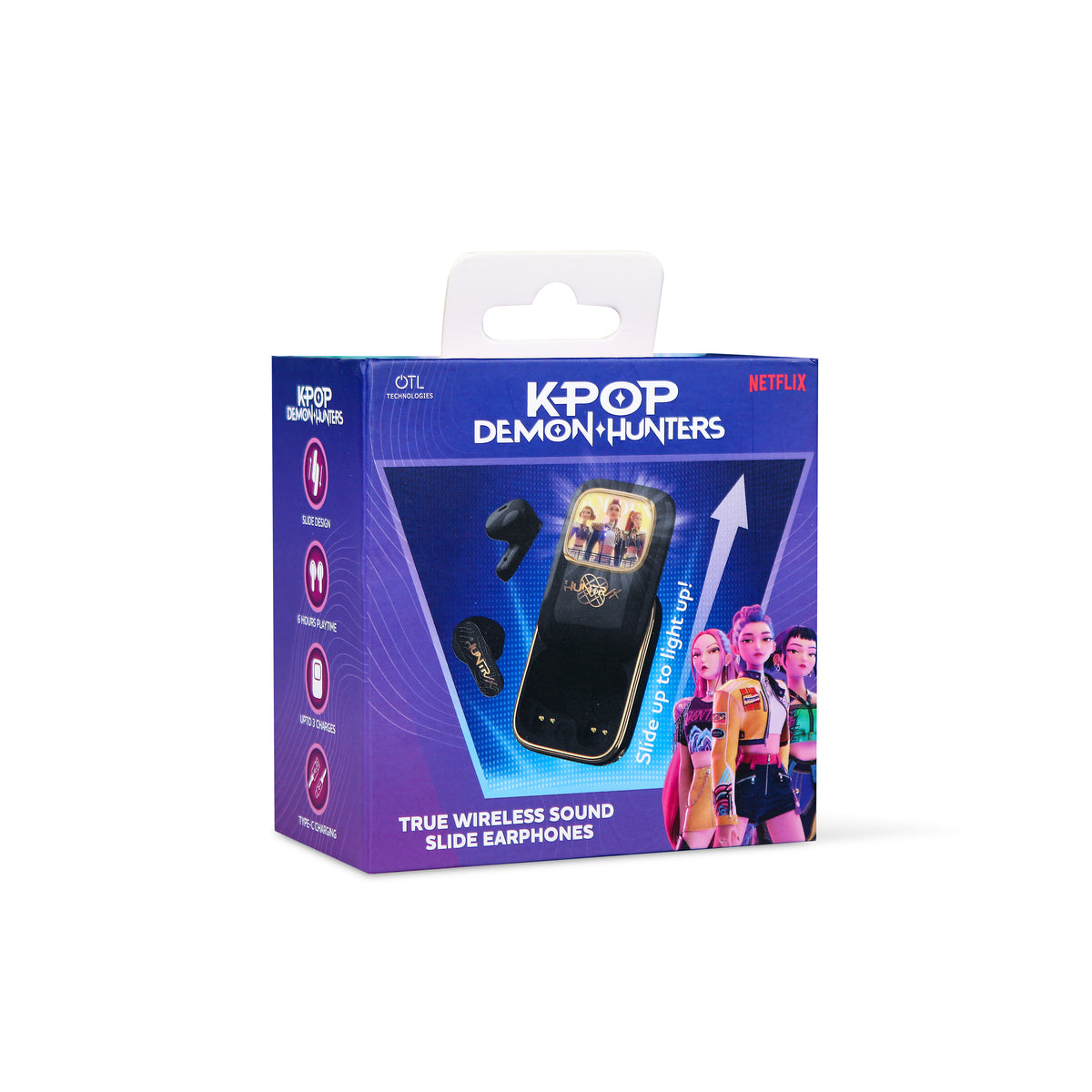 KPop Demon Hunters HUNTR/X Slide TWS Wireless Earphones – Black