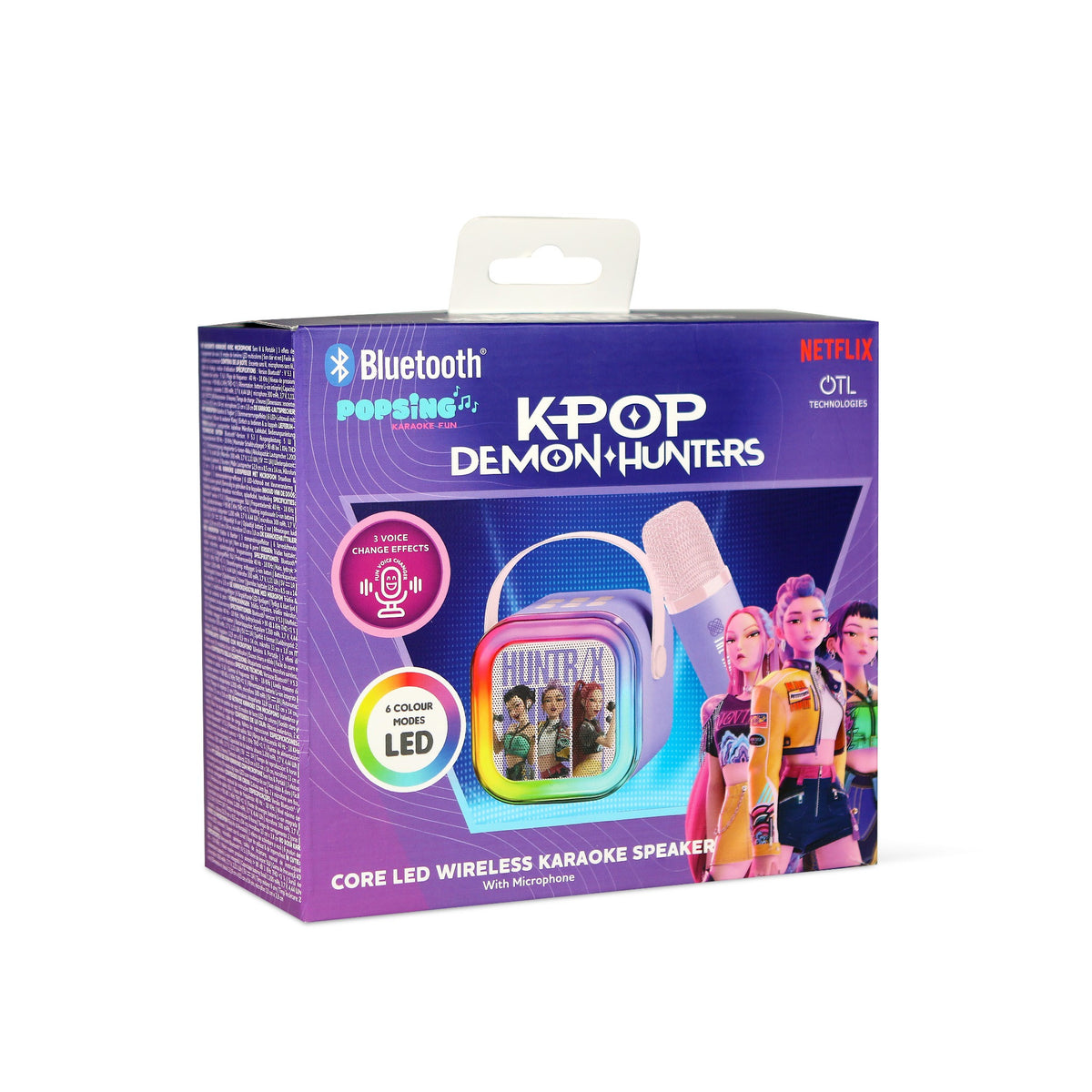 KPop Demon Hunters HUNTR/X LED Wireless Karaoke Speaker Set with 1 Microphone – Purple
