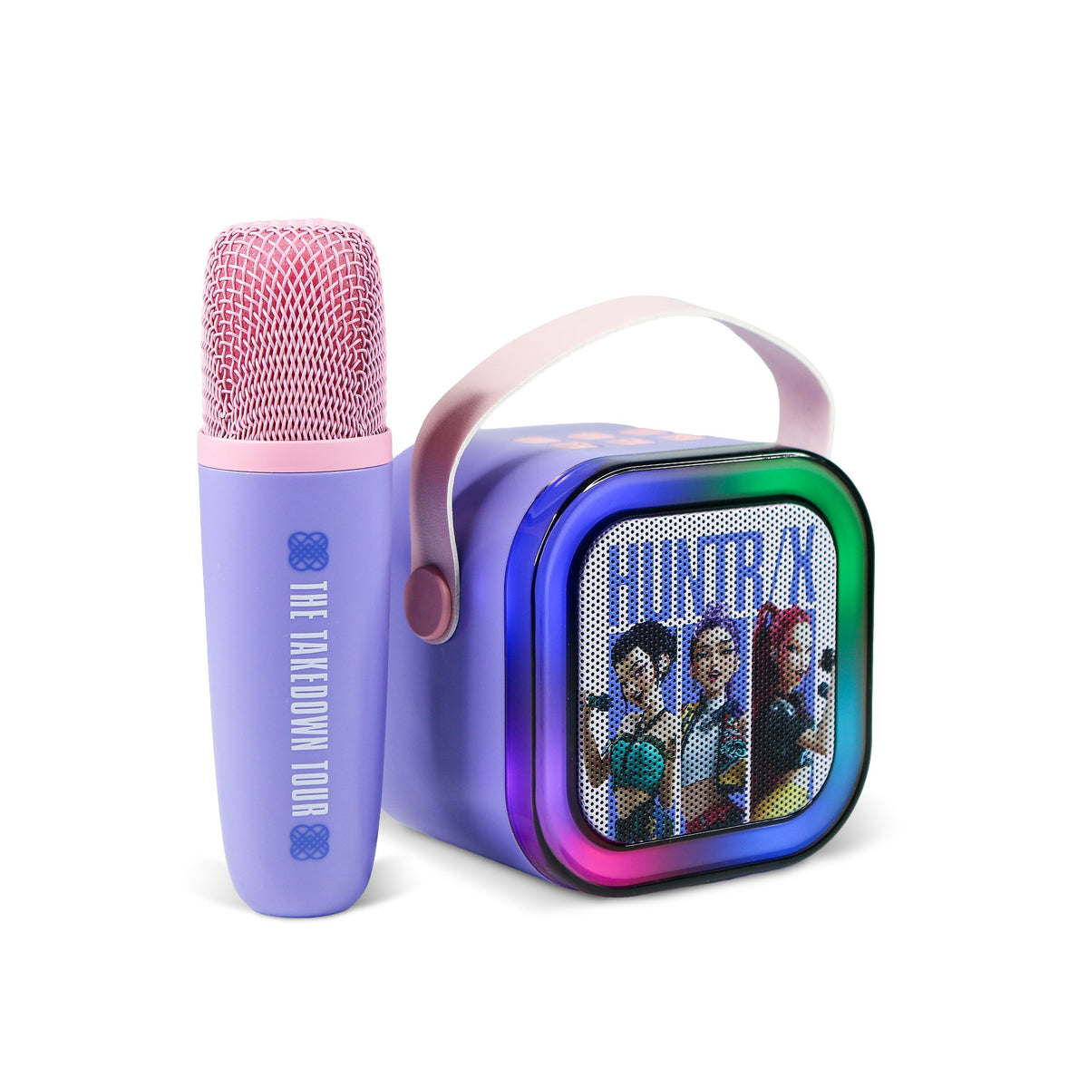 KPop Demon Hunters HUNTR/X LED Wireless Karaoke Speaker Set with 1 Microphone – Purple