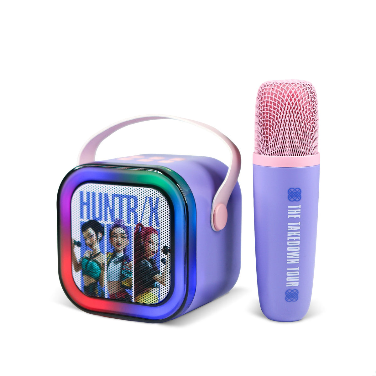 KPop Demon Hunters HUNTR/X LED Wireless Karaoke Speaker Set with 1 Microphone – Purple