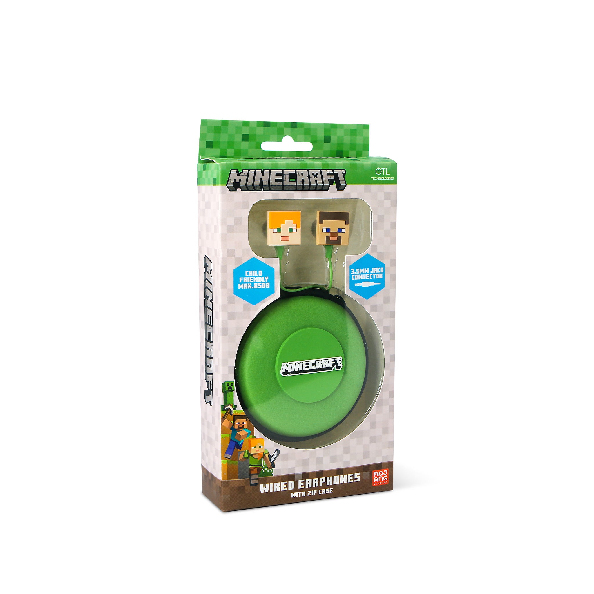 Minecraft Core Character Wired Earphones with Zip Case