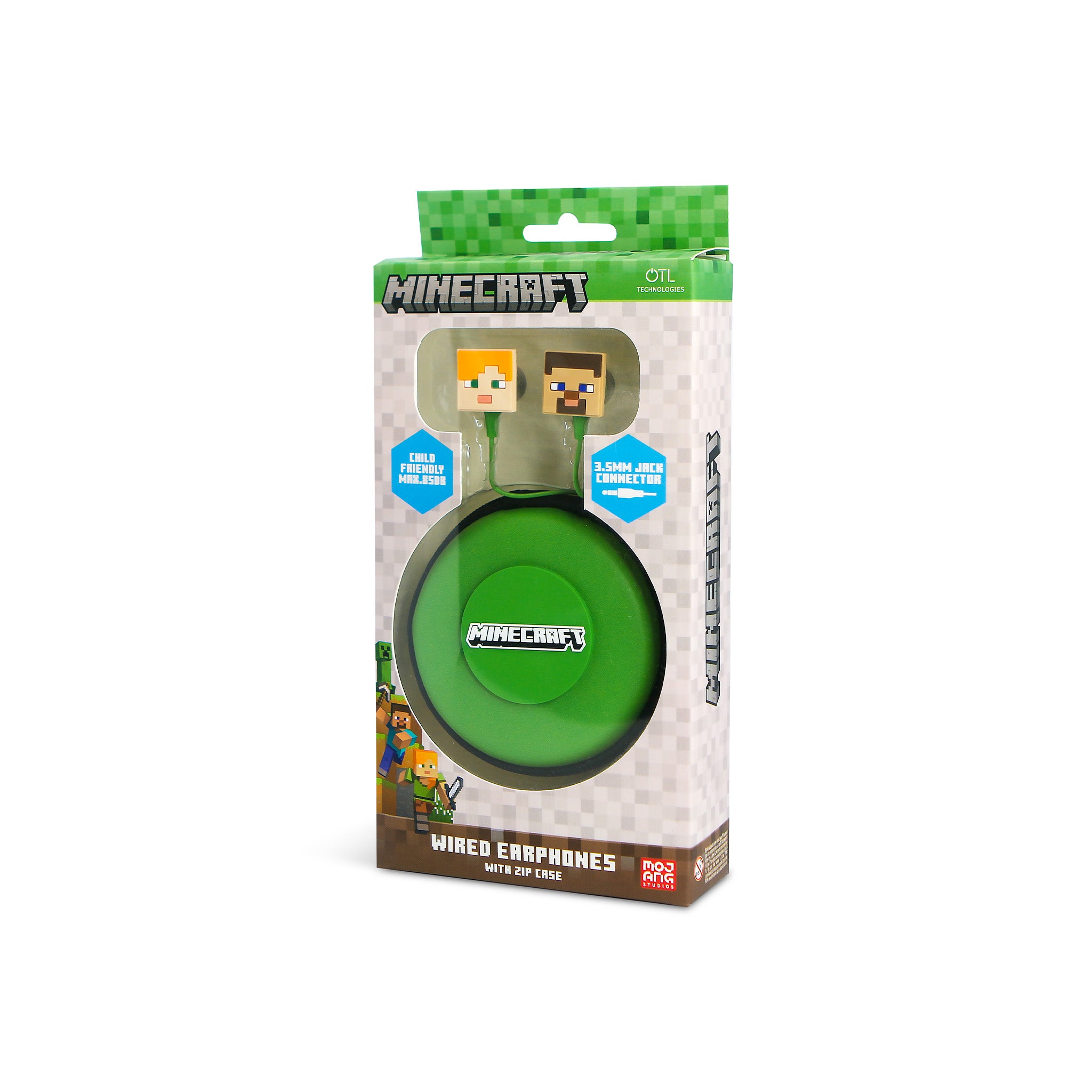 Minecraft Core Character Wired Earphones with Zip Case