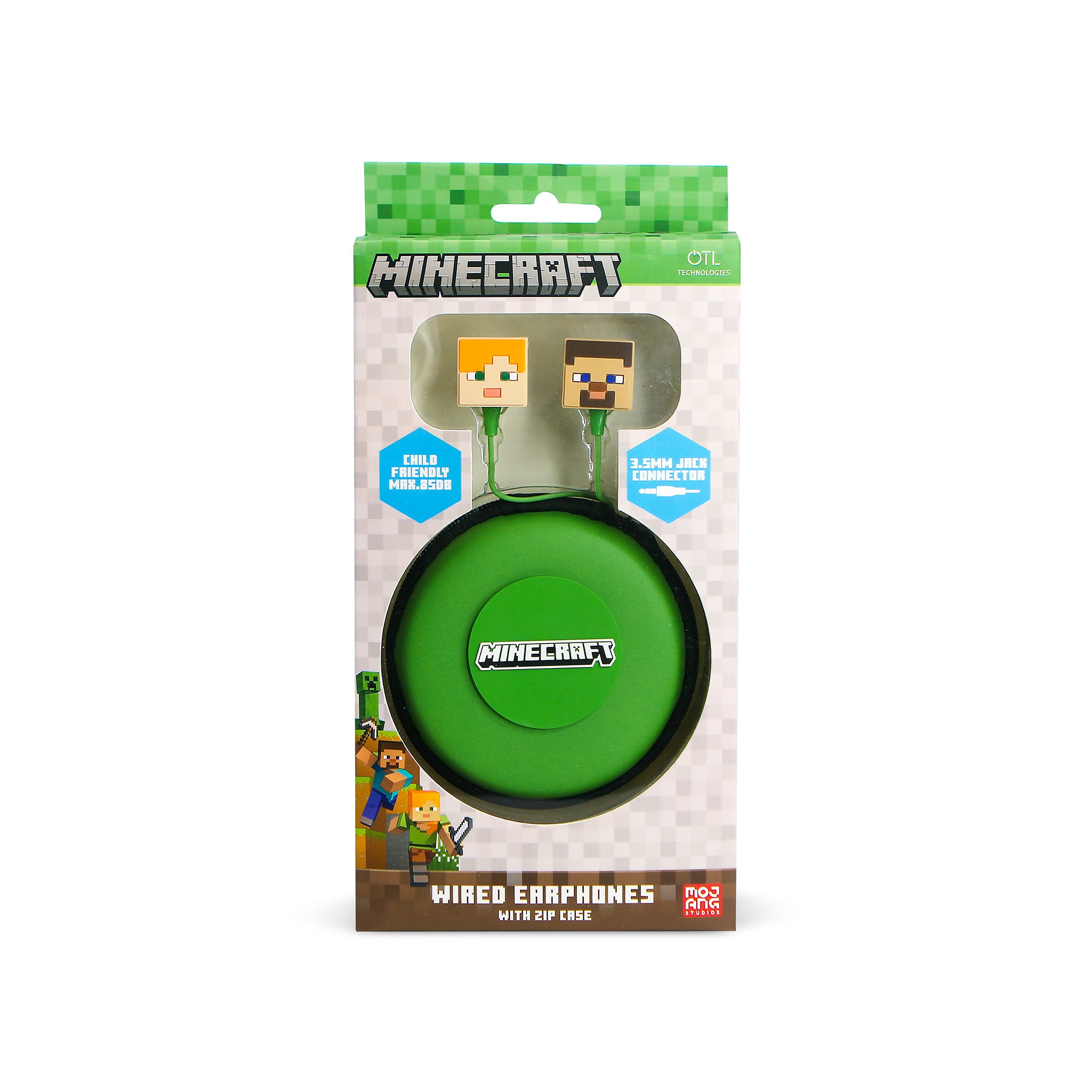 Minecraft Core Character Wired Earphones with Zip Case