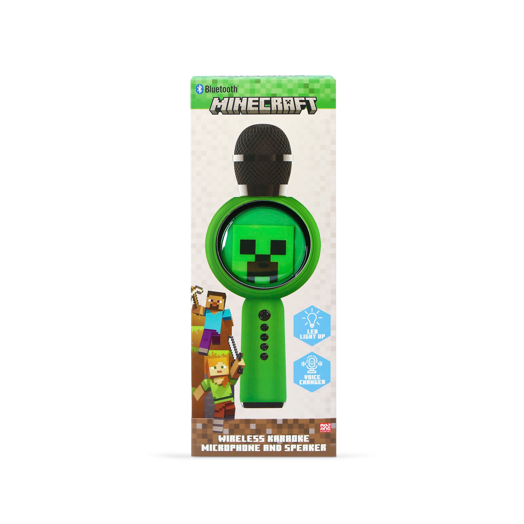 Minecraft Creeper PopSing LED Light Up Wireless Karaoke Microphone