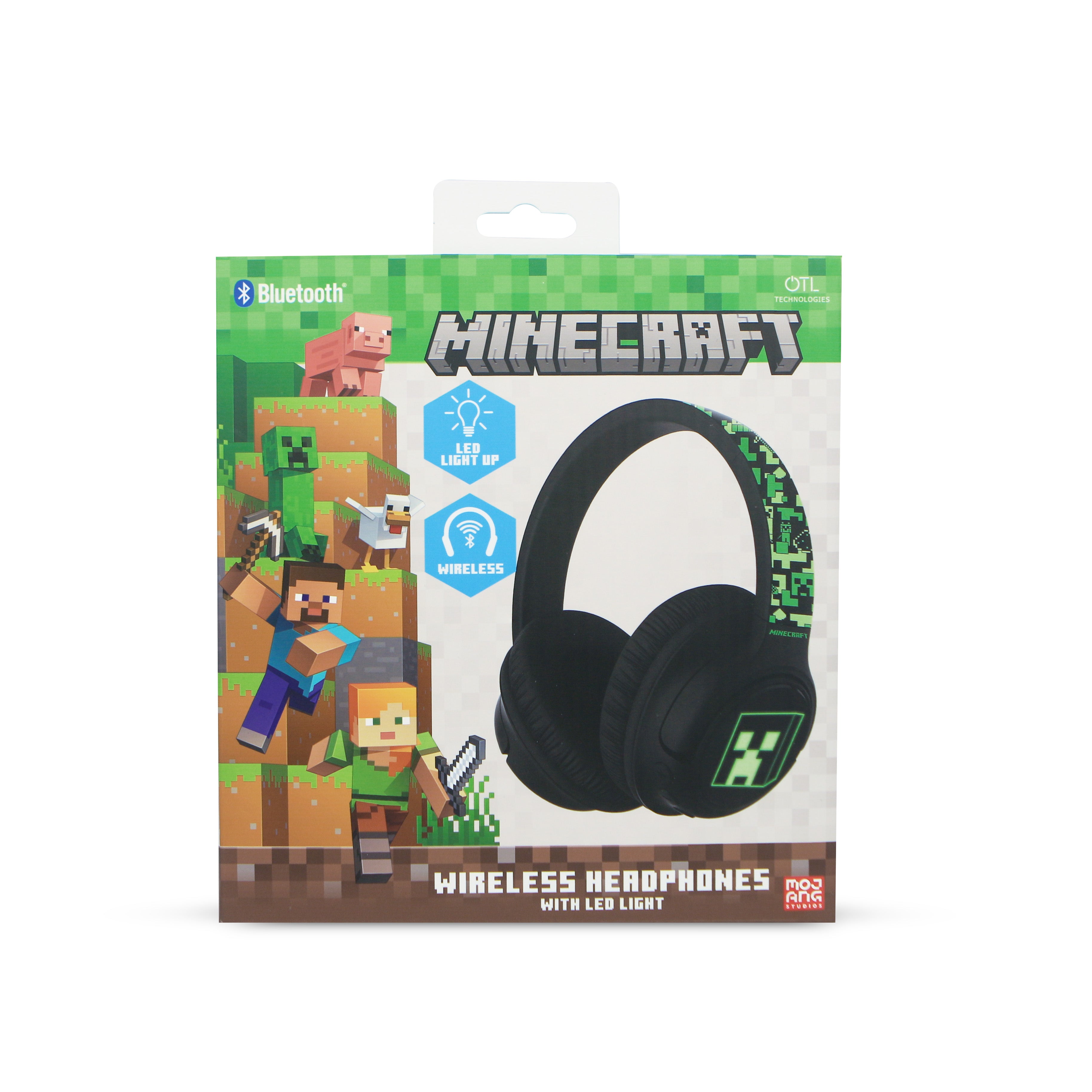 Minecraft Creeper LED Light Up Wireless Headphones