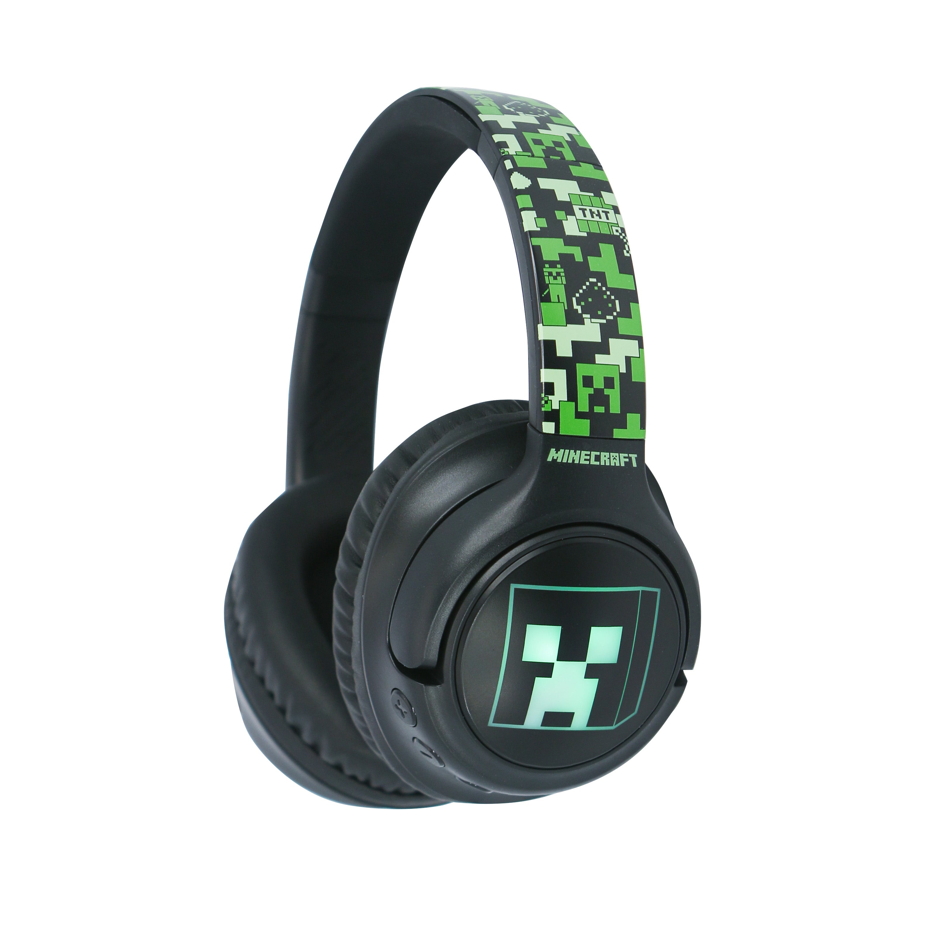 Minecraft Creeper LED Light Up Wireless Headphones