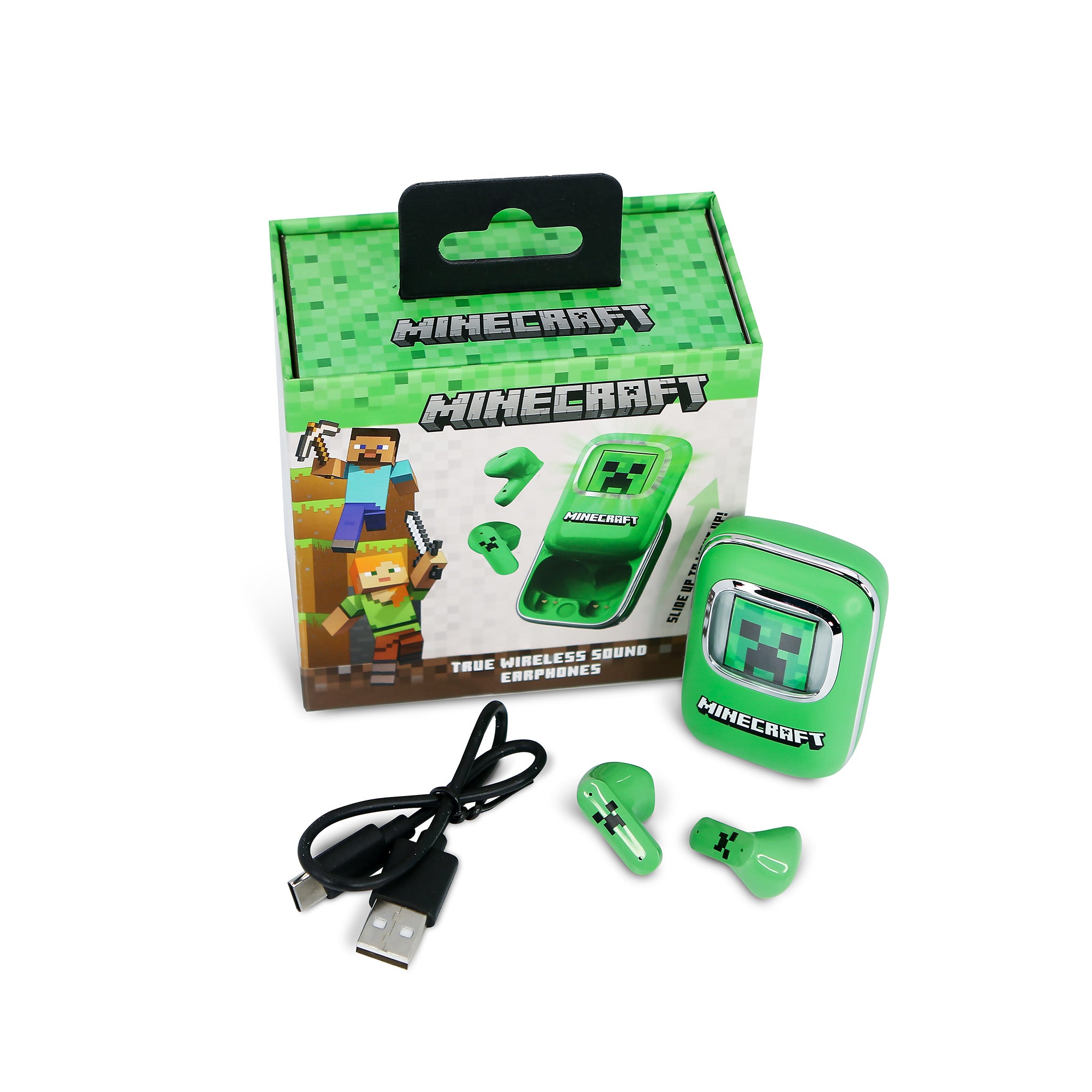 Minecraft Creeper TWS Slide Earphones
