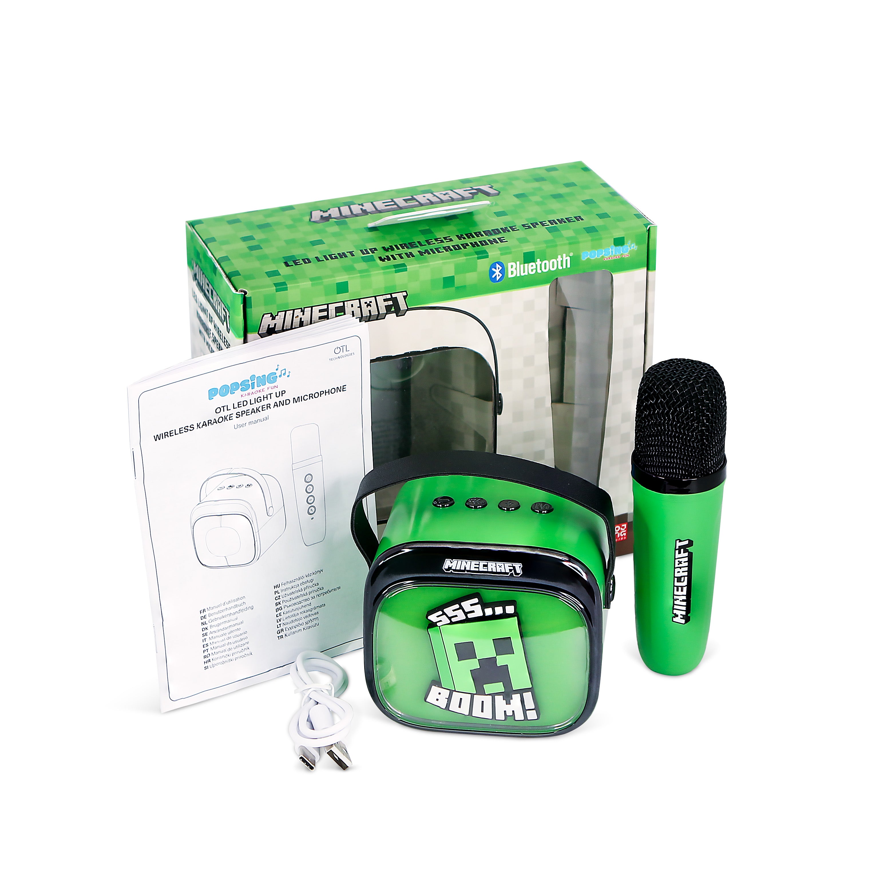 Minecraft PopSing LED Light-Up Wireless Karaoke Speaker & Microphone