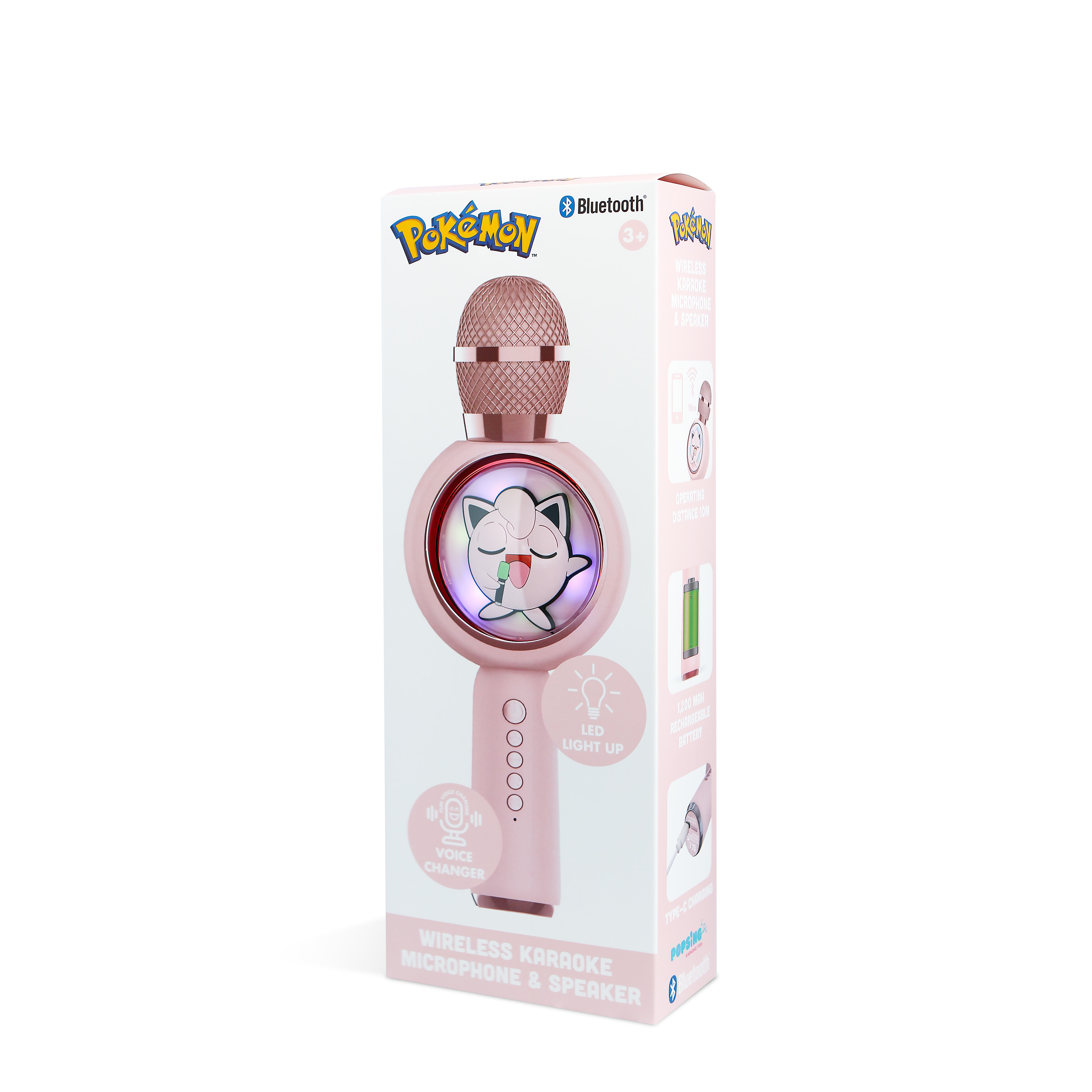 Pokémon Jigglypuff PopSing LED Light Up Wireless Karaoke Microphone