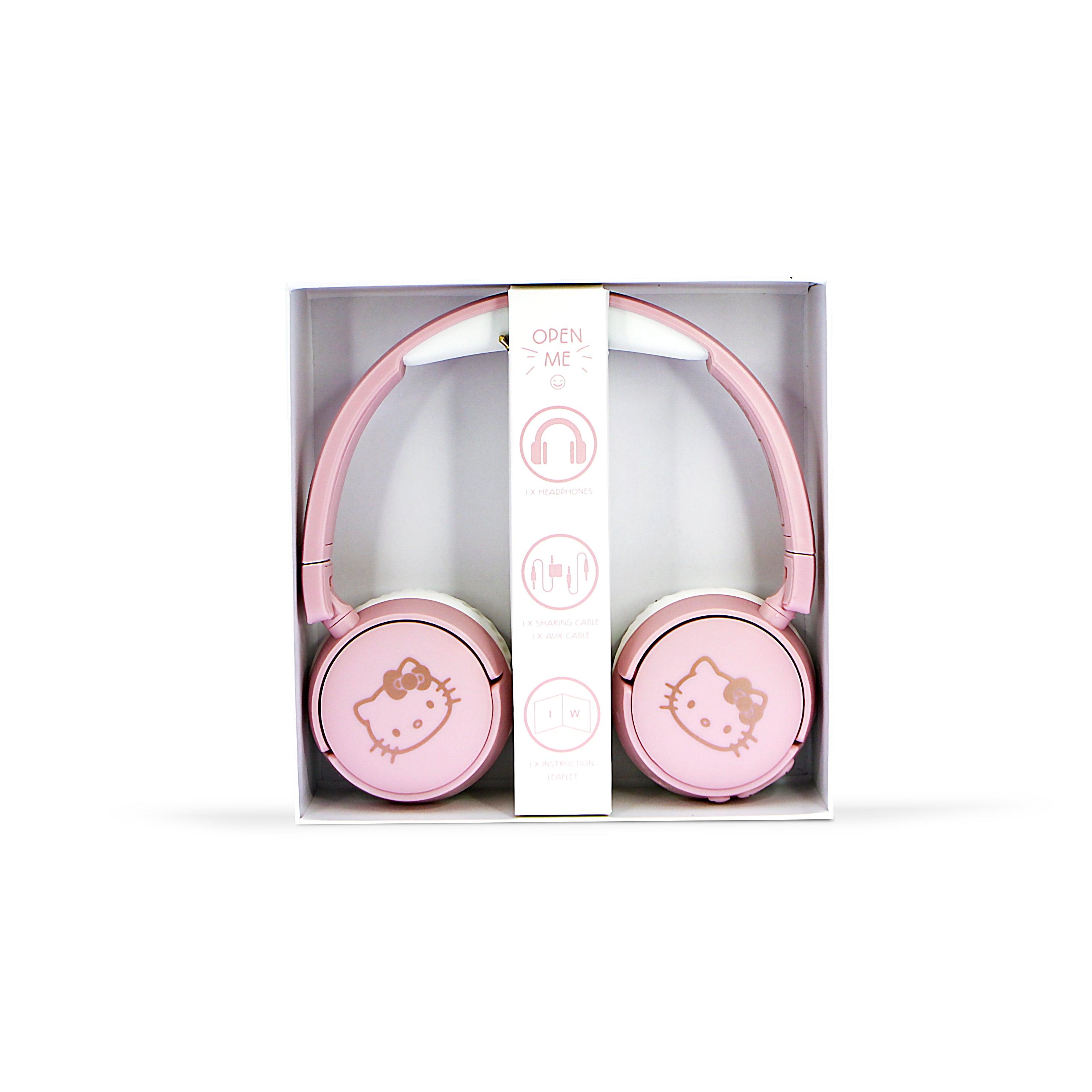 Hello Kitty Kids Wireless Headphones - Pink / Rose Gold - childrensheadphones.co.uk