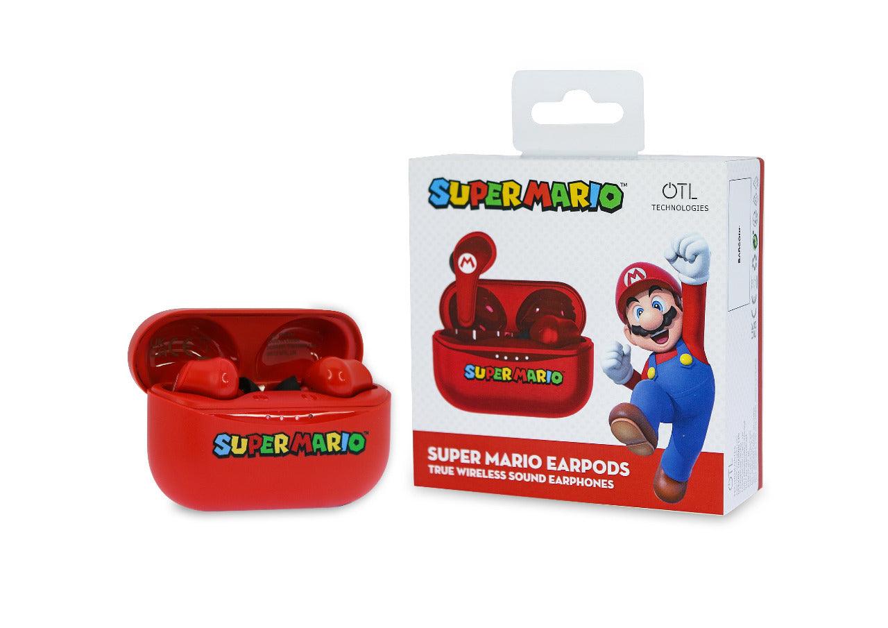 Nintendo Super Mario TWS Earphones Red - childrensheadphones.co.uk