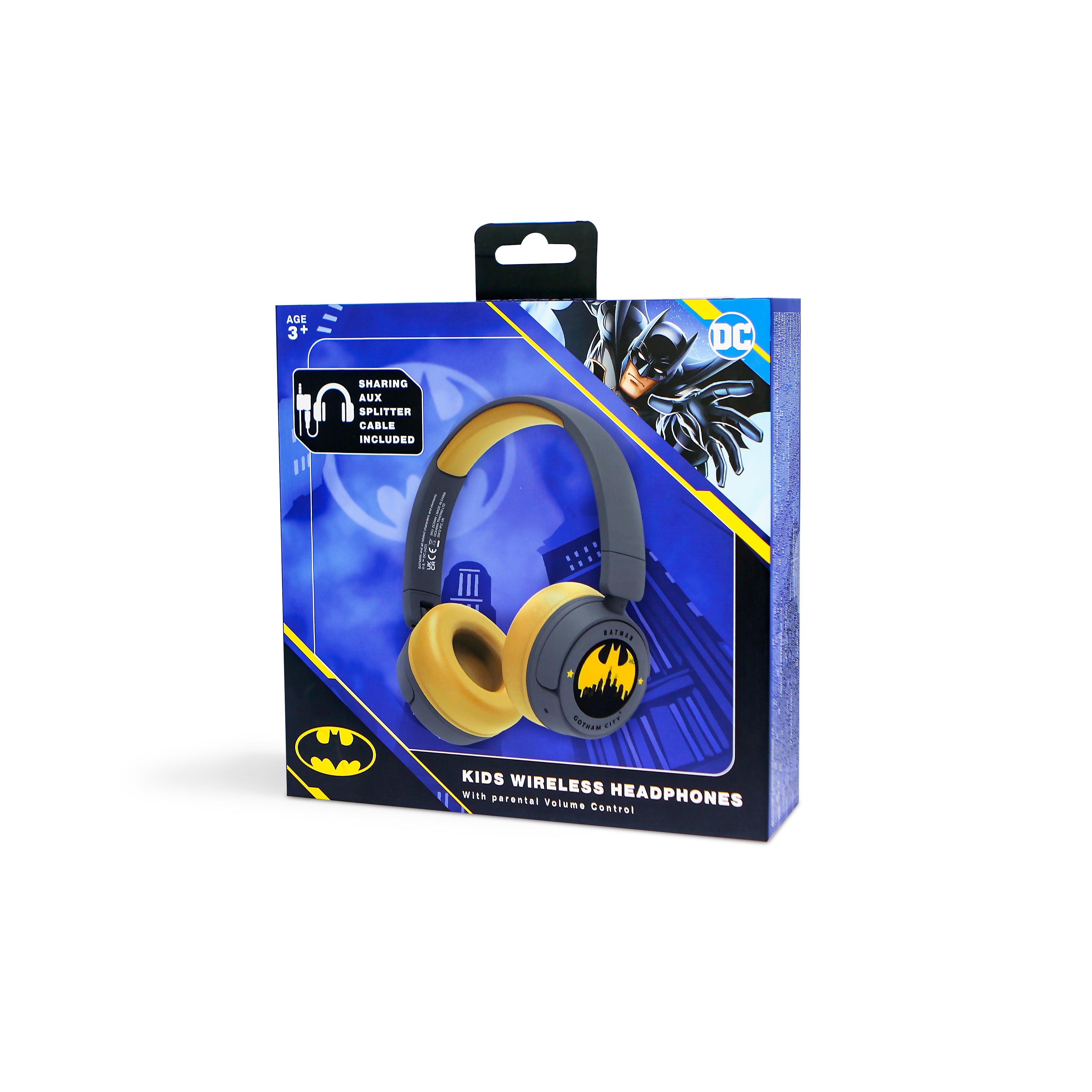 Batman Kids Wireless Headphones - Grey - childrensheadphones.co.uk