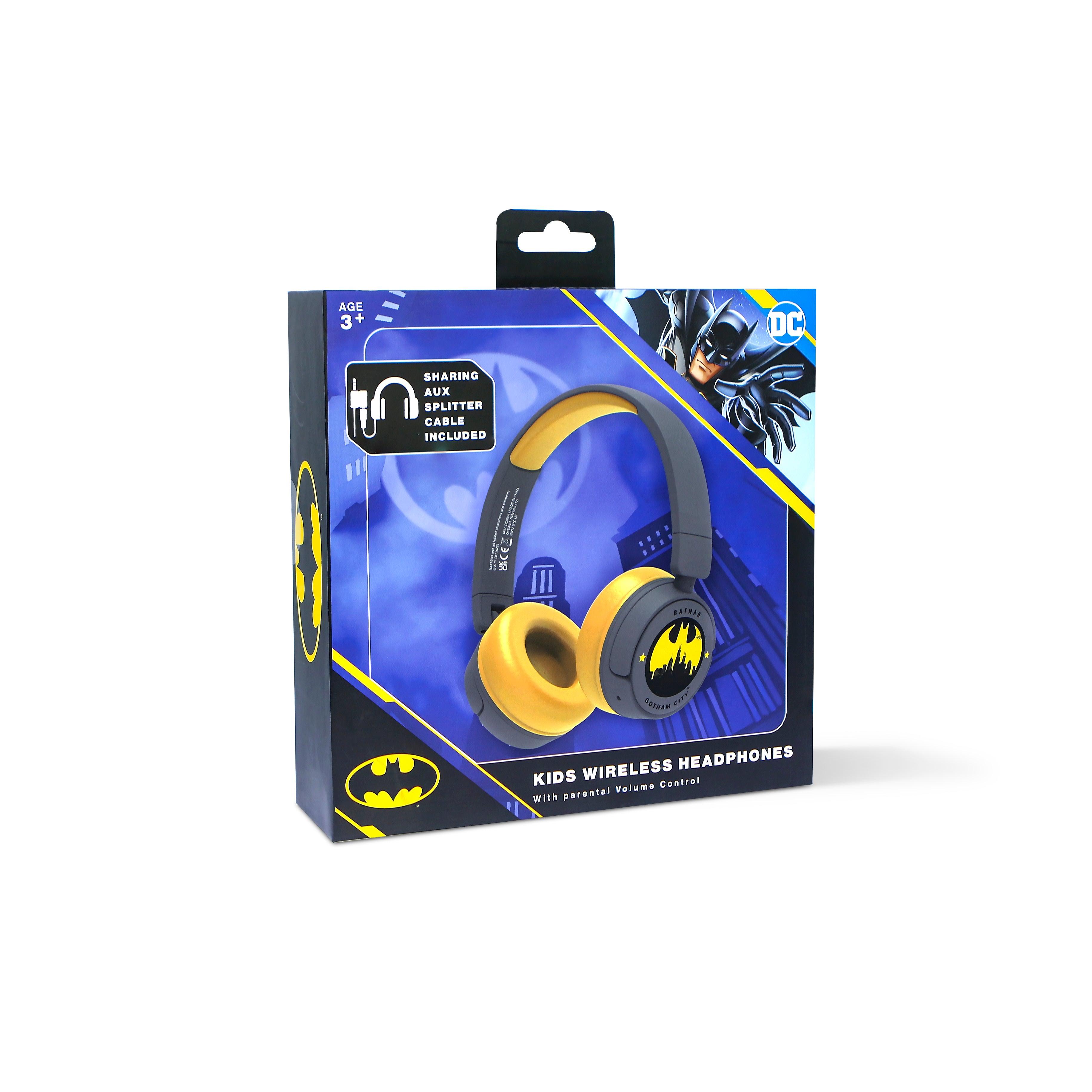 Batman Kids Wireless Headphones - Grey - childrensheadphones.co.uk