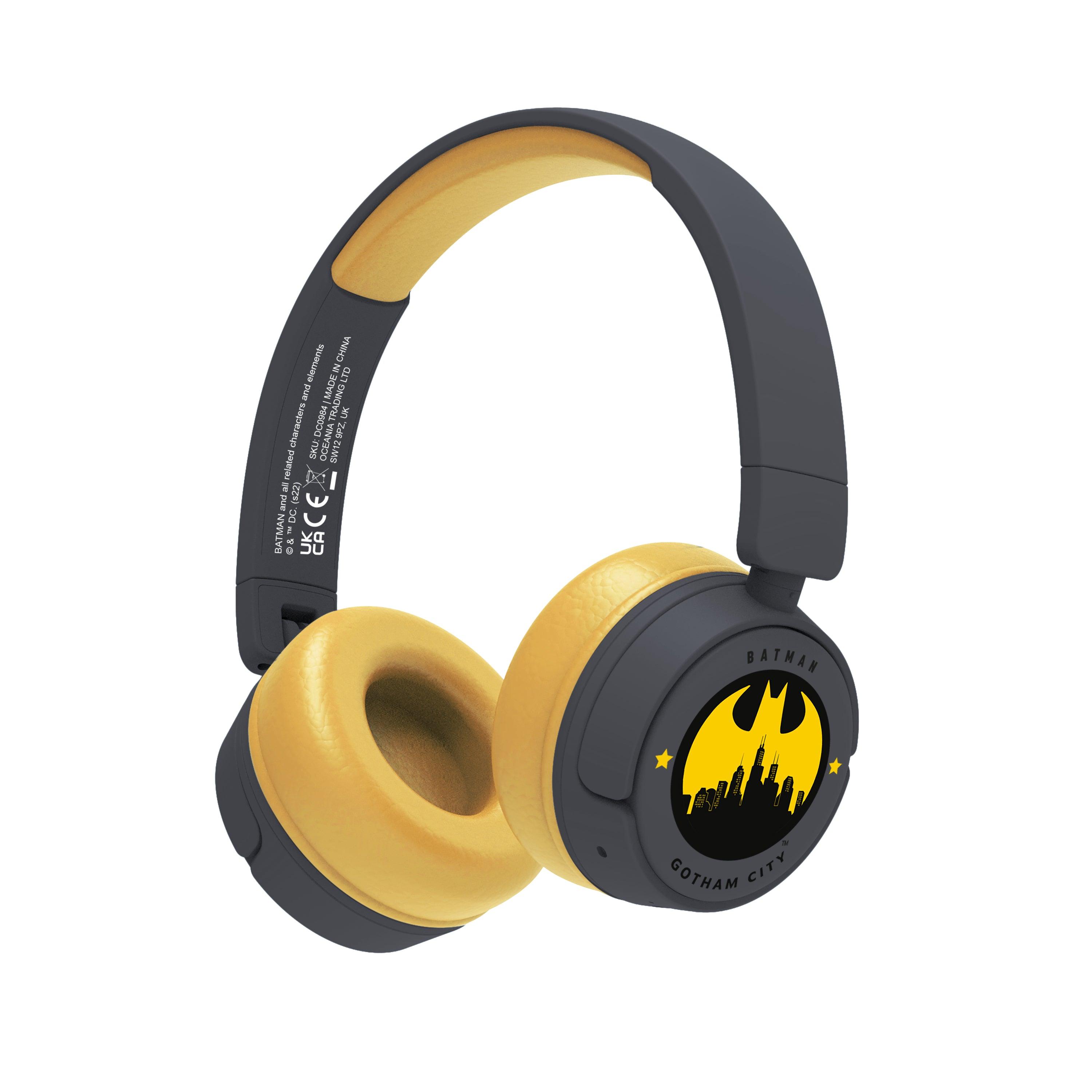 Batman Kids Wireless Headphones - Grey - childrensheadphones.co.uk