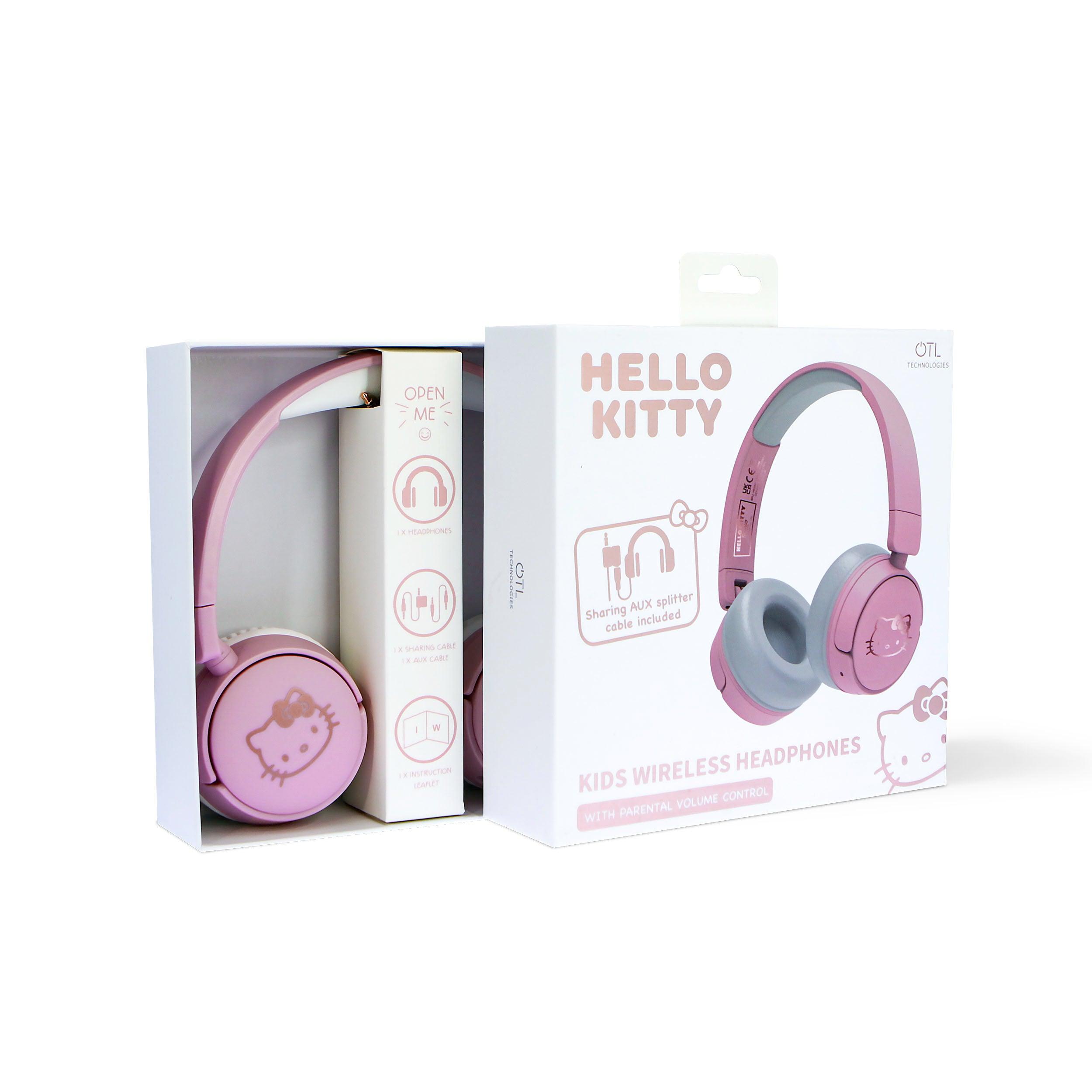 Hello Kitty Kids Wireless Headphones - Pink / Rose Gold - childrensheadphones.co.uk