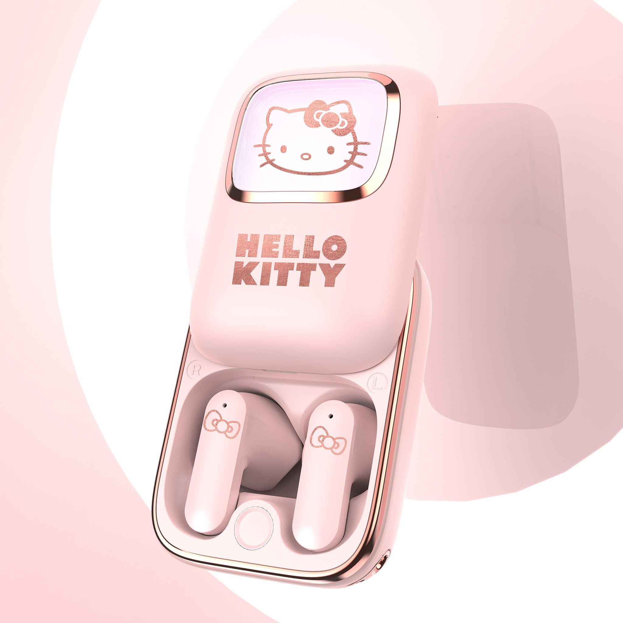 Hello Kitty Slide TWS Earphones Pink / Rose Gold - childrensheadphones.co.uk
