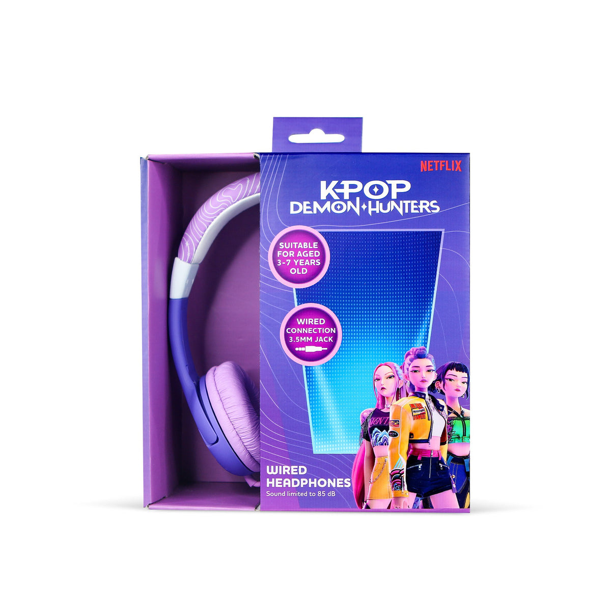 KPop Demon Hunters HUNTR/X Junior Kids Wired Headphones – Purple