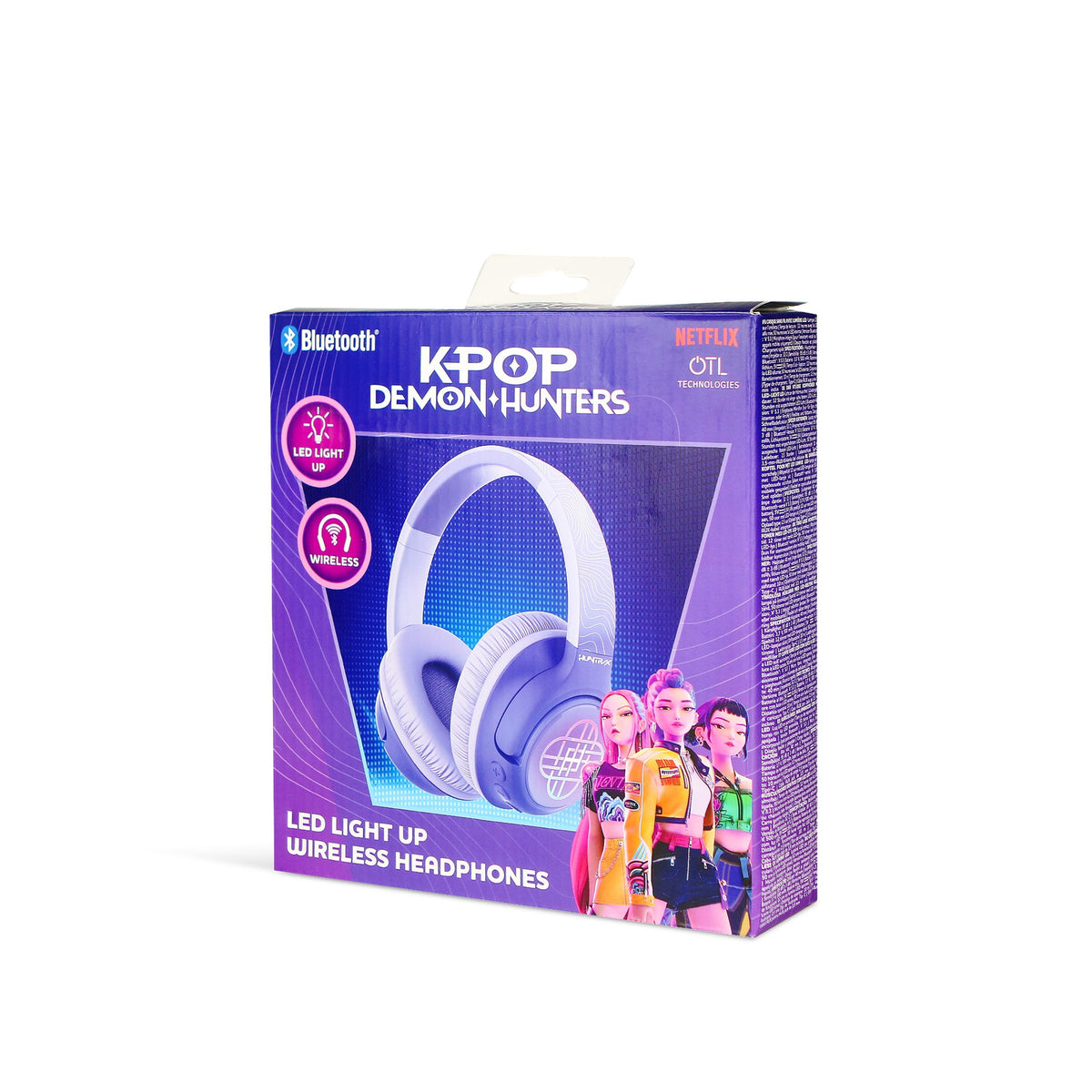 KPop Demon Hunters HUNTR/X LED Light-Up Wireless Bluetooth Headphones – Lilac