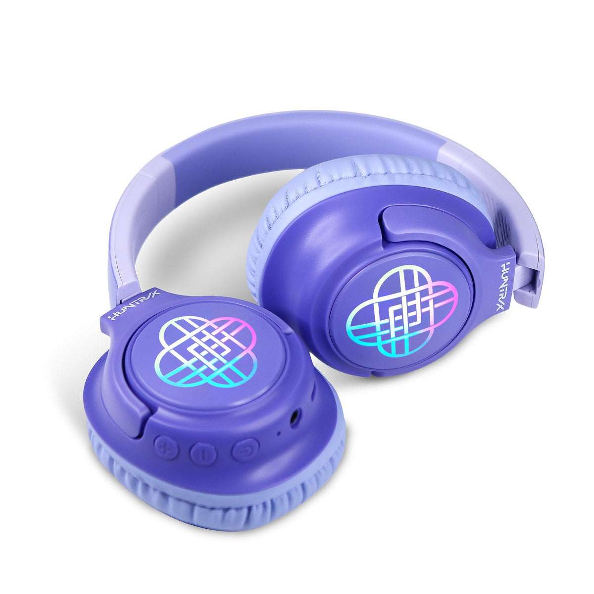 KPop Demon Hunters HUNTR/X LED Light-Up Wireless Bluetooth Headphones – Lilac