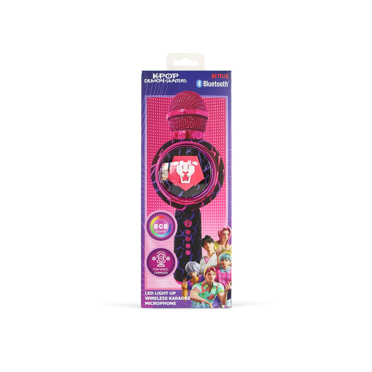 K-Pop Demon Hunters Saja Boys PopSing LED Light Up Wireless Karaoke Microphone