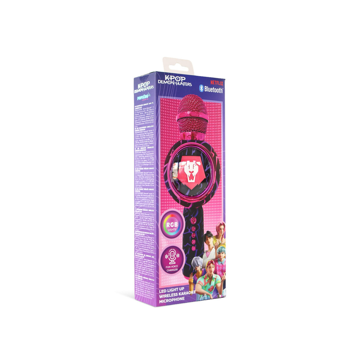 K-Pop Demon Hunters Saja Boys PopSing LED Light Up Wireless Karaoke Microphone