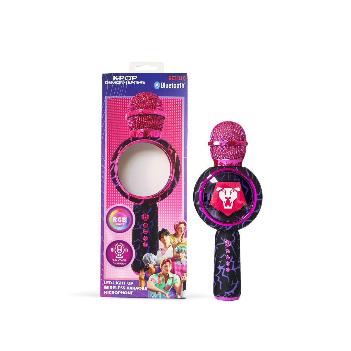 K-Pop Demon Hunters Saja Boys PopSing LED Light Up Wireless Karaoke Microphone