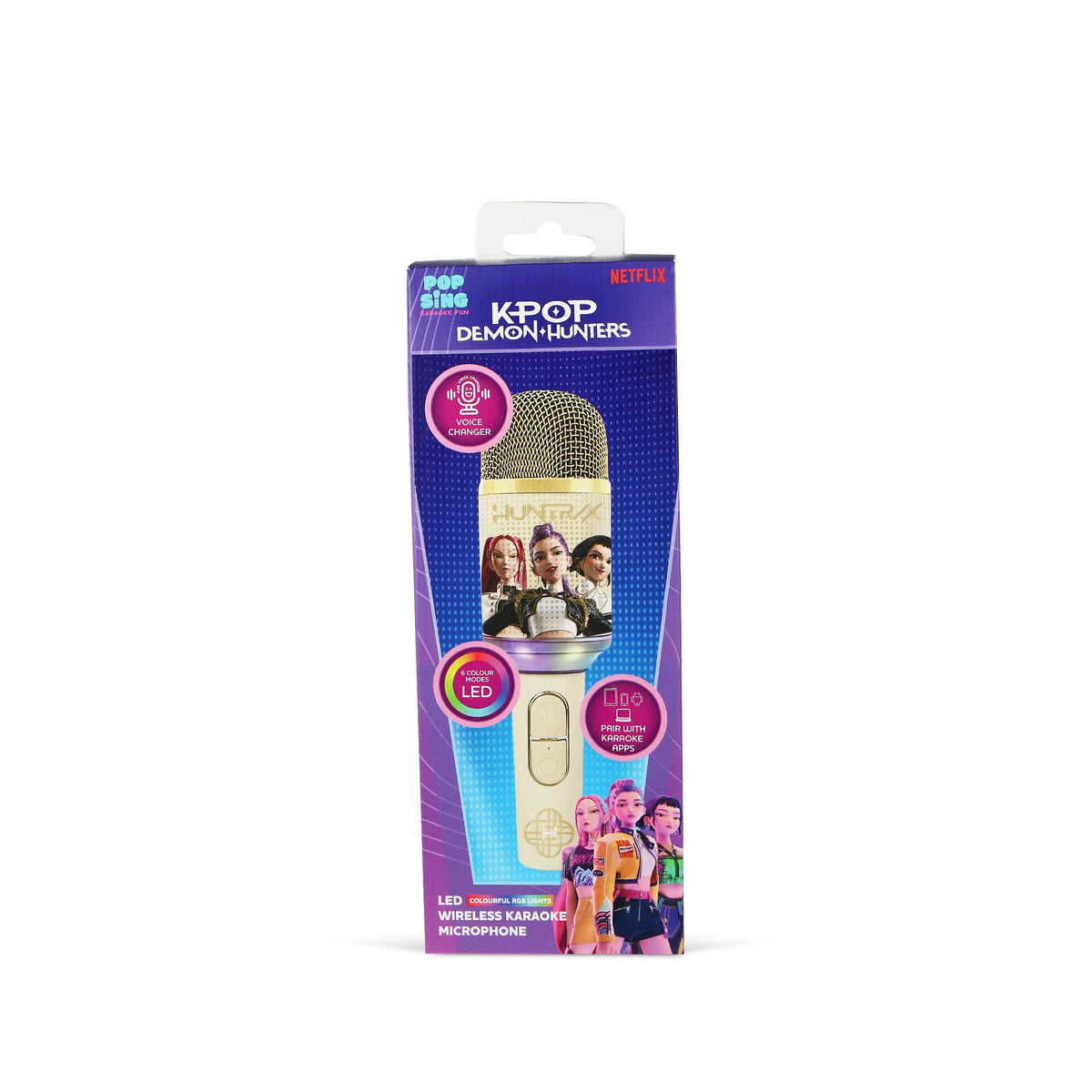 K-Pop Demon Hunters HUNTR/X Golden PopSing KP9 LED Wireless Karaoke Microphone