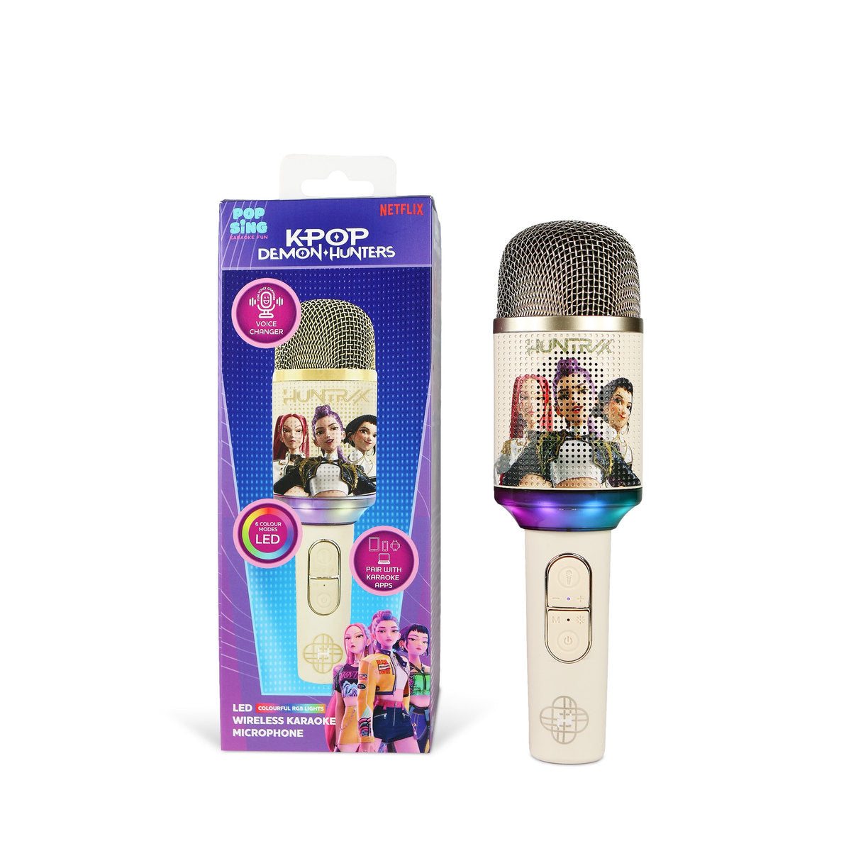 K-Pop Demon Hunters HUNTR/X Golden PopSing KP9 LED Wireless Karaoke Microphone