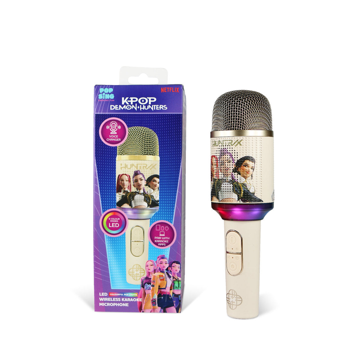 K-Pop Demon Hunters HUNTR/X Golden PopSing KP9 LED Wireless Karaoke Microphone