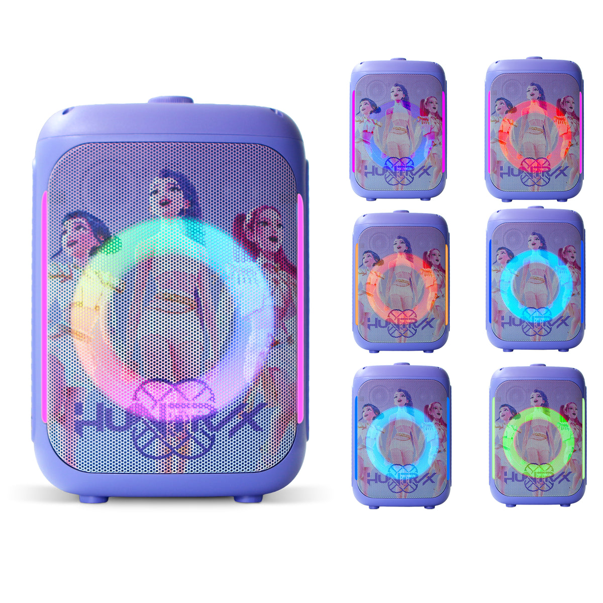 KPop Demon Hunters HUNTR/X PopSing Party Karaoke Set with 2 Wireless Microphones – Purple