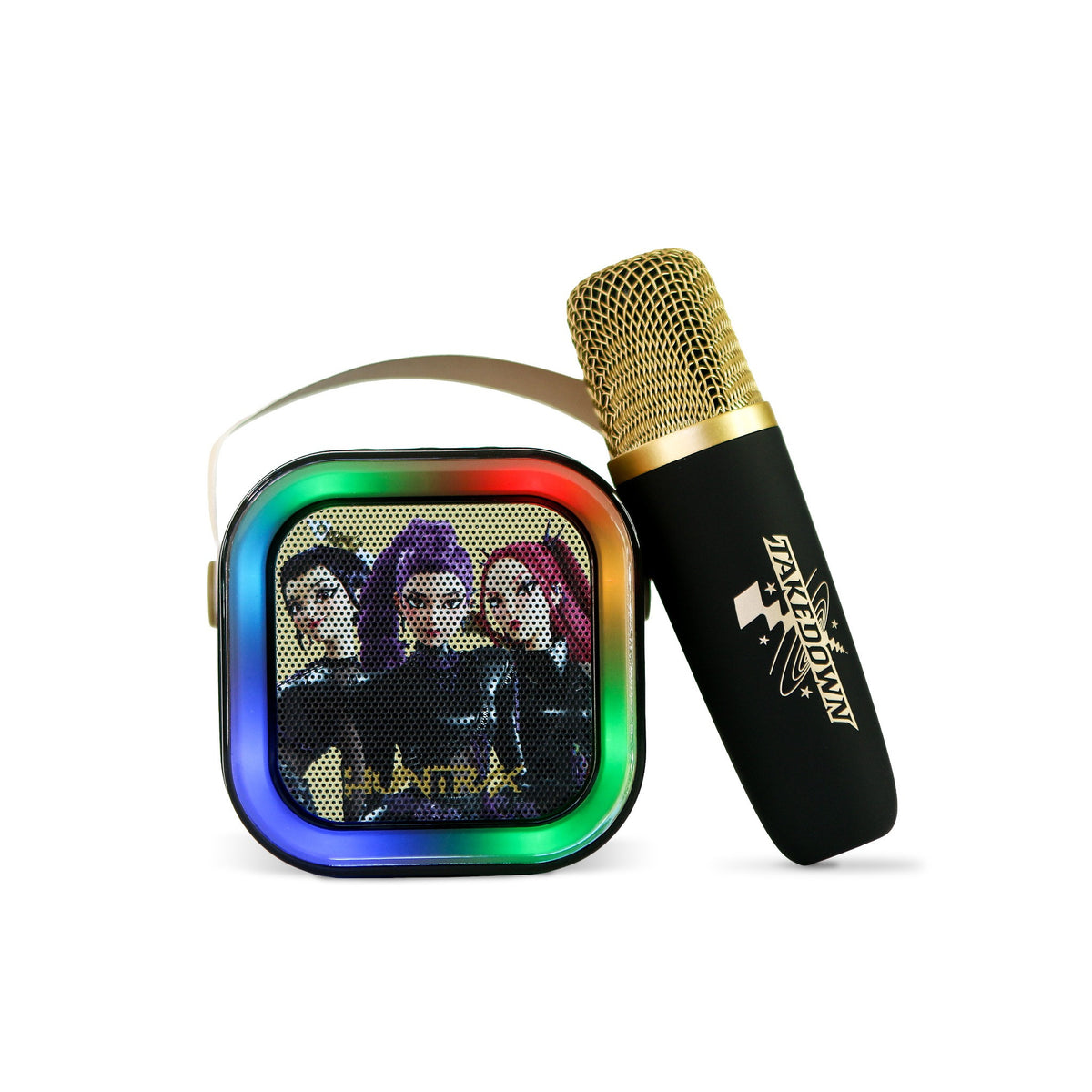 KPop Demon Hunters HUNTR/X LED Wireless Karaoke Speaker Set with 1 Microphone – Black
