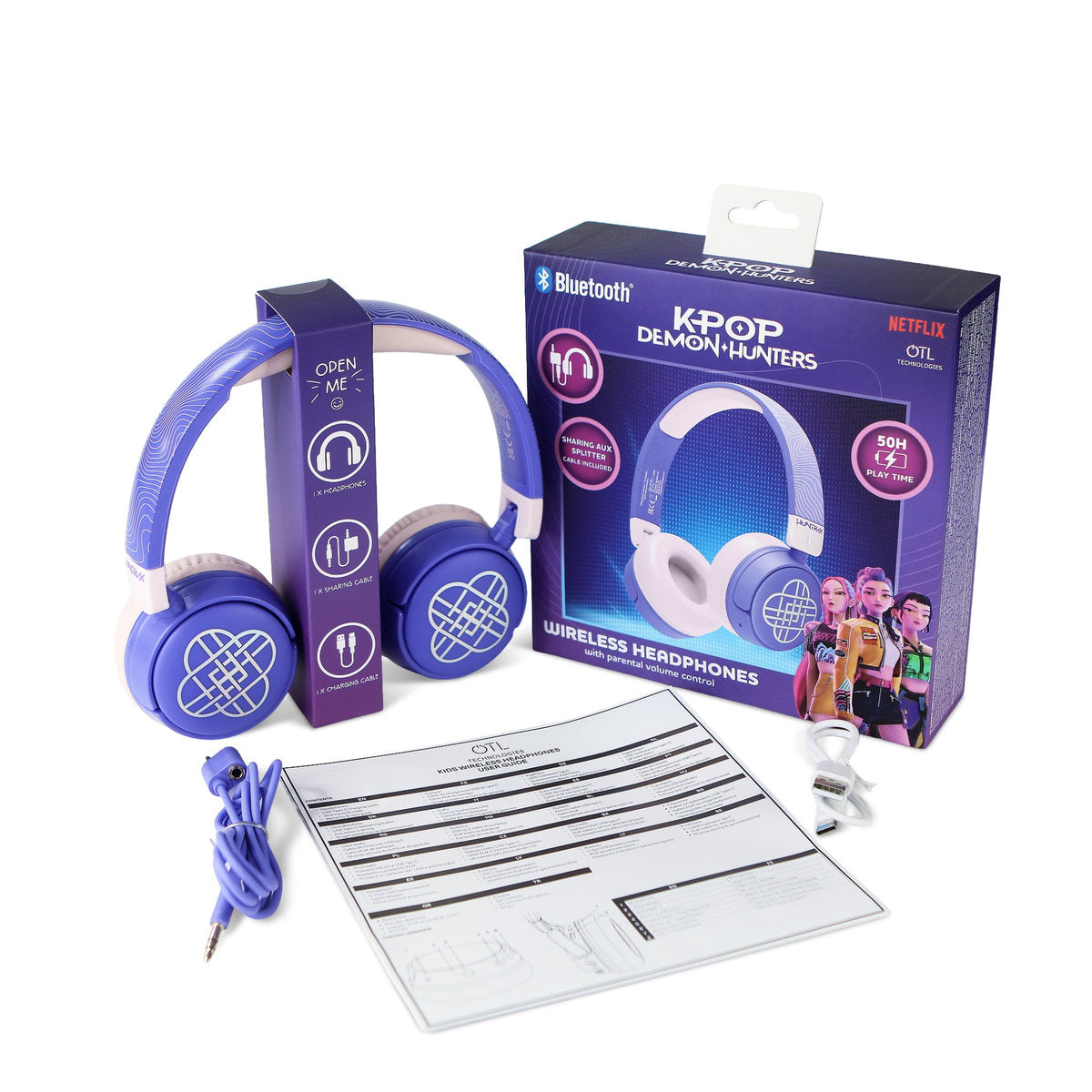 K-Pop Demon Hunters HUNTR/X Logo Kids Wireless Headphones