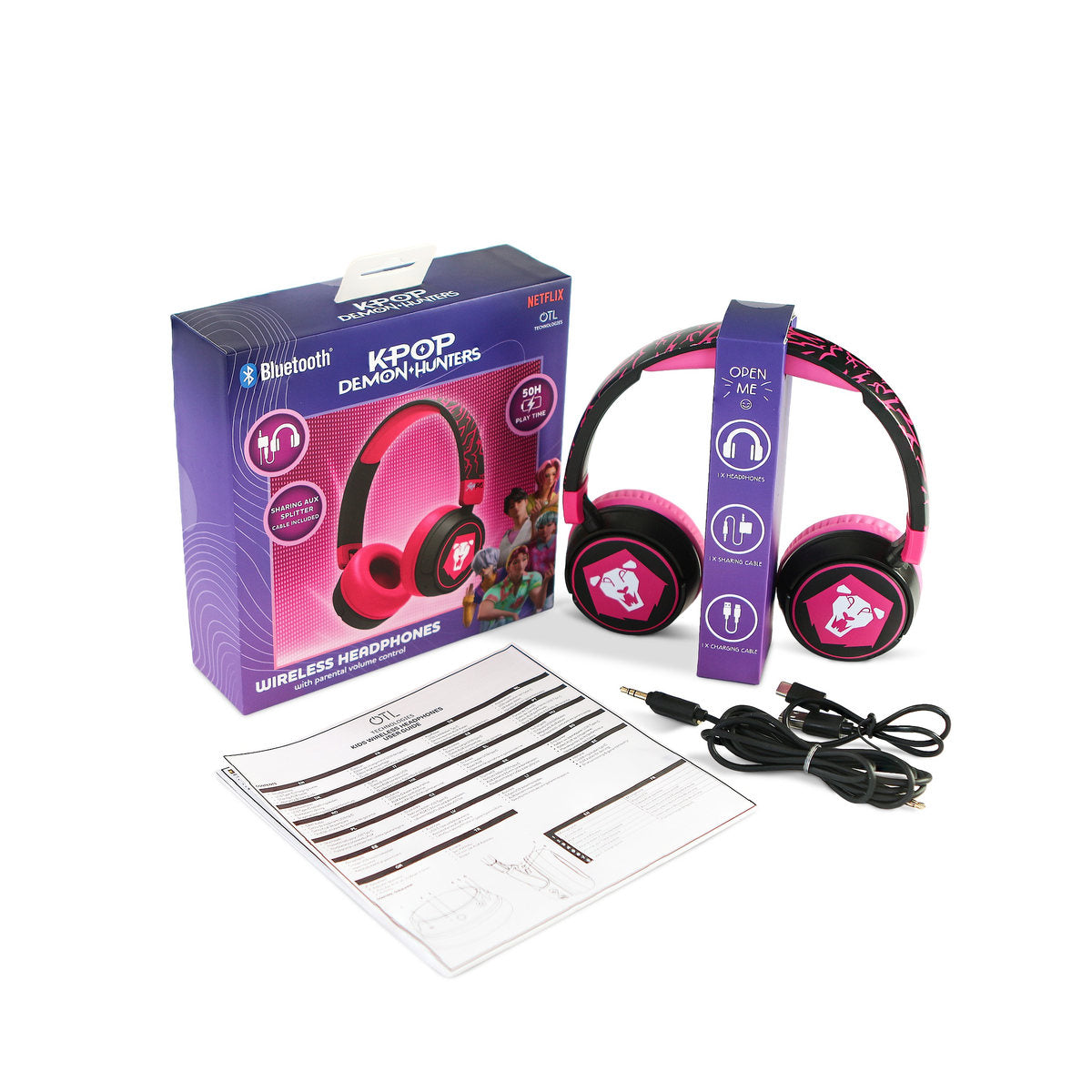 K-Pop Demon Hunters Saja Boys Kids Wireless Headphones