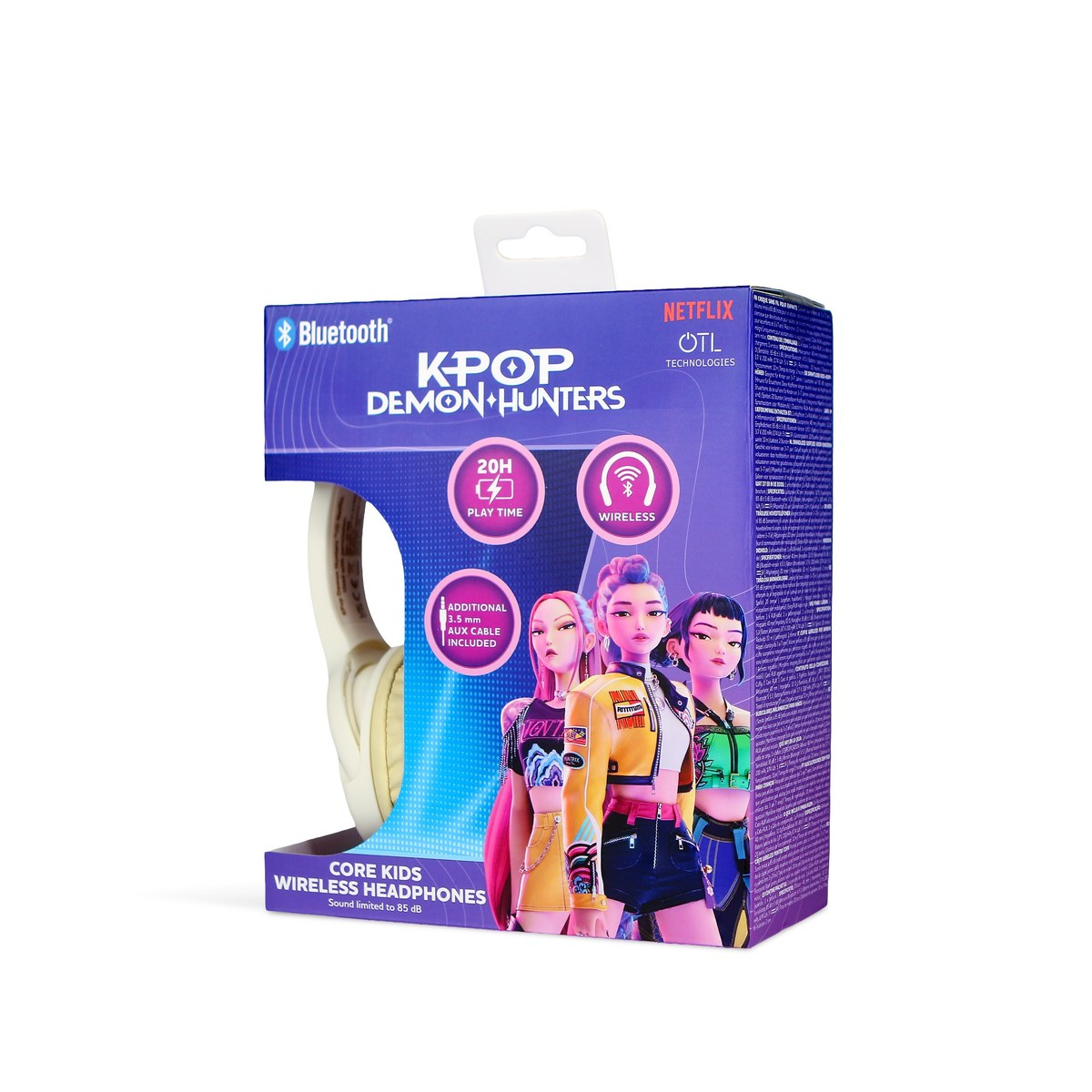 KPop Demon Hunters HUNTR/X Core Kids Wireless Bluetooth Headphones – Cream