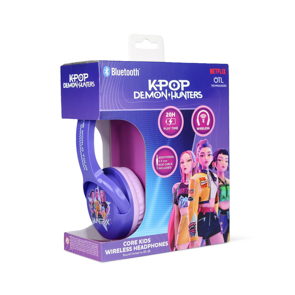 KPop Demon Hunters HUNTR/X Core Kids Wireless Bluetooth Headphones – Purple