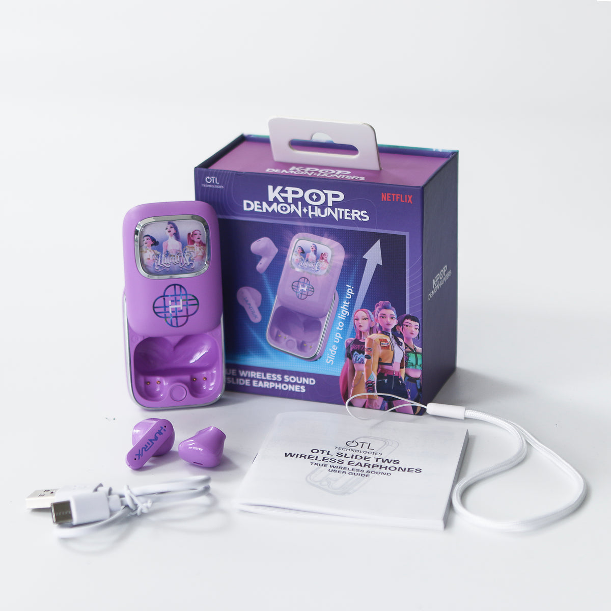 KPop Demon Hunters HUNTR/X Slide TWS Wireless Earphones – Purple