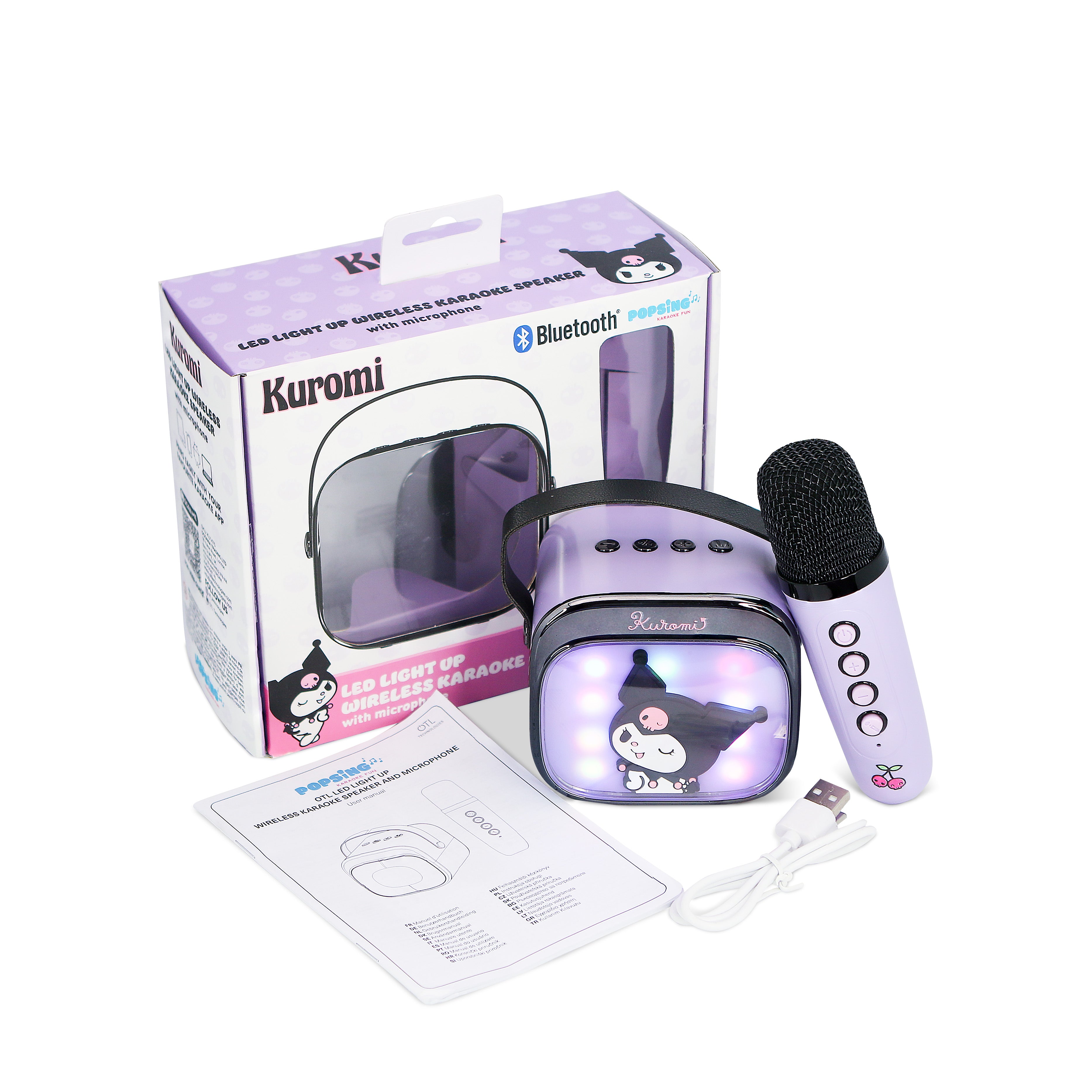 Kuromi PopSing LED Light-Up Wireless Karaoke Speaker & Microphone
