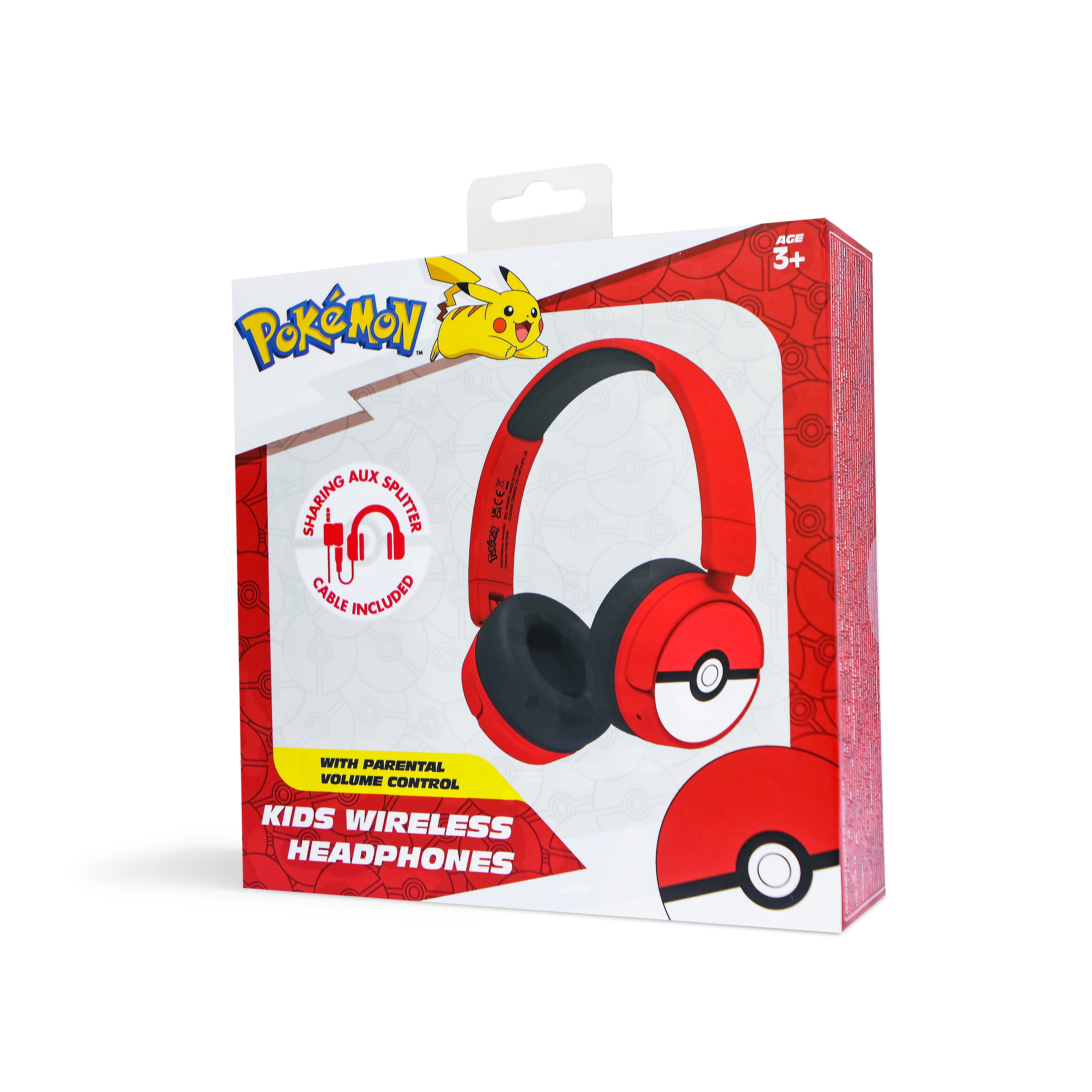 Pokemon Pokeball Wireless Headphones Red