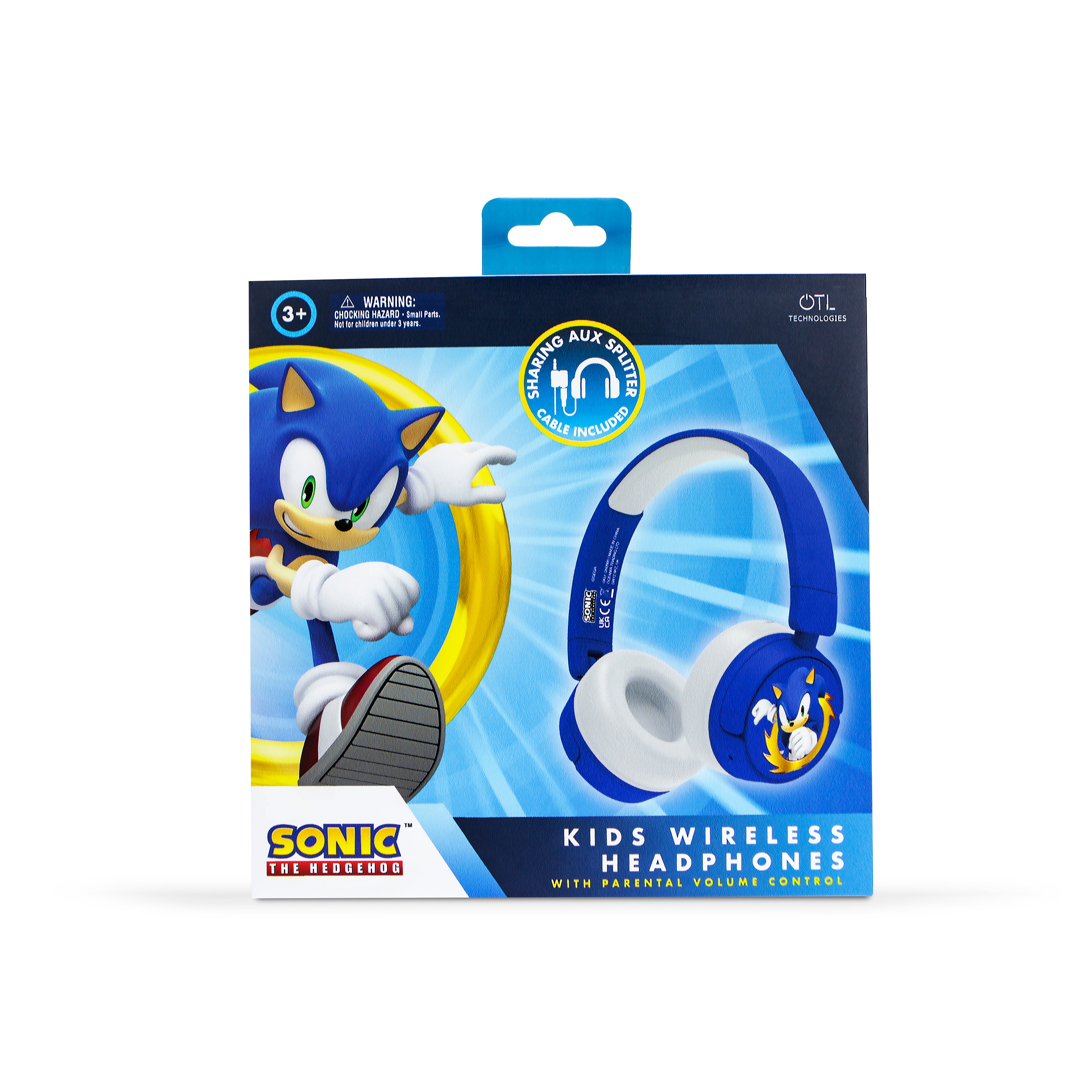 SEGA Sonic the Hedgehog Kids Wireless Headphones BL1078 - Blue