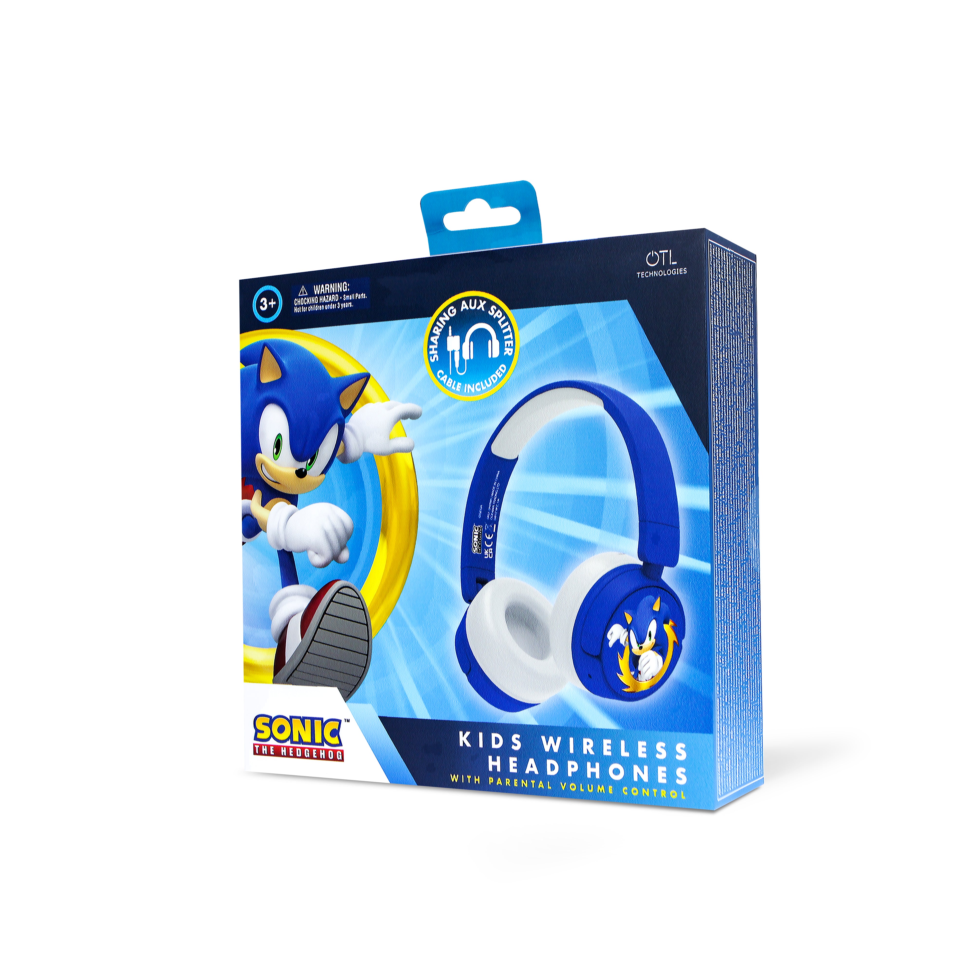 SEGA Sonic the Hedgehog Kids Wireless Headphones BL1078 - Blue