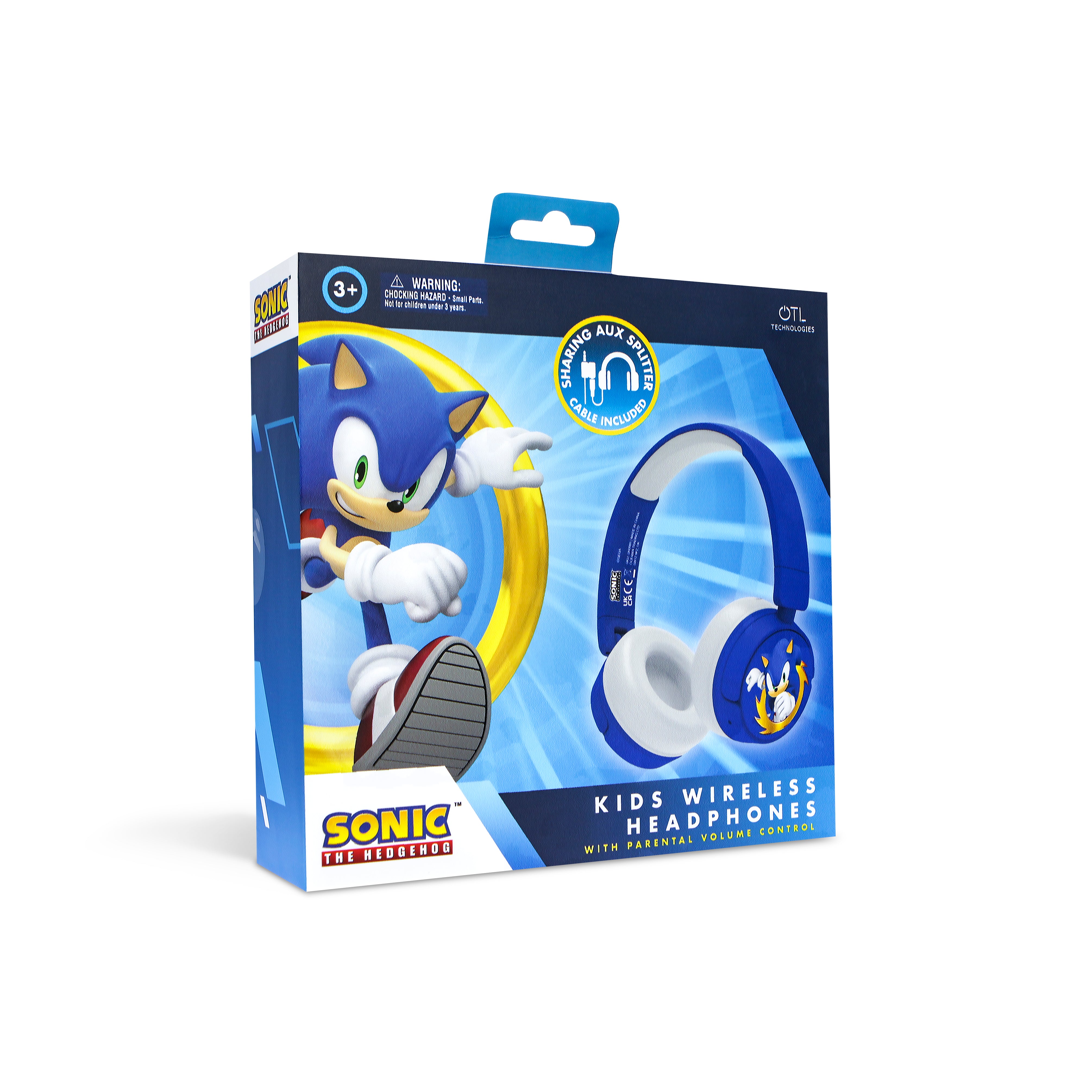 SEGA Sonic the Hedgehog Kids Wireless Headphones BL1078 - Blue