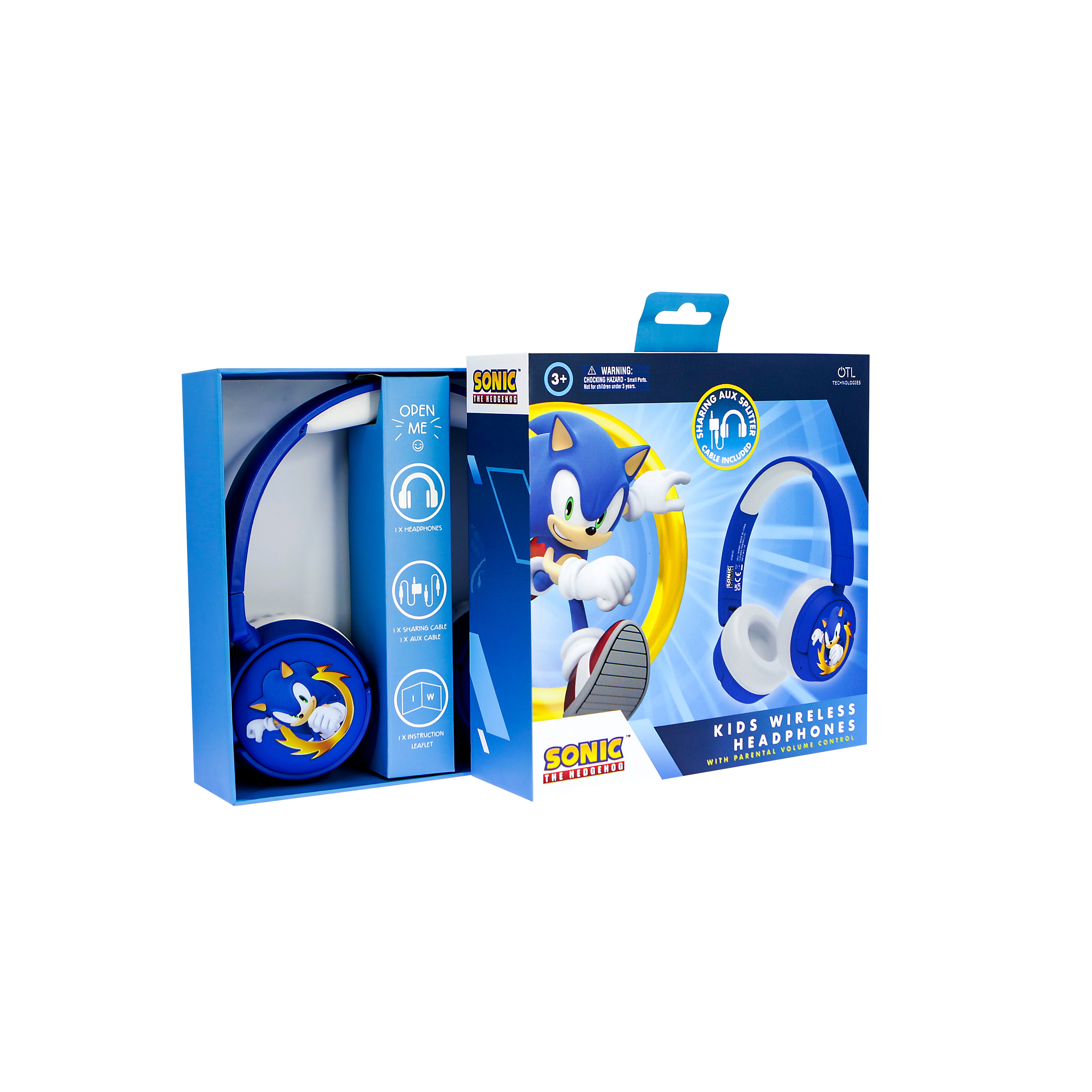 SEGA Sonic the Hedgehog Kids Wireless Headphones BL1078 - Blue