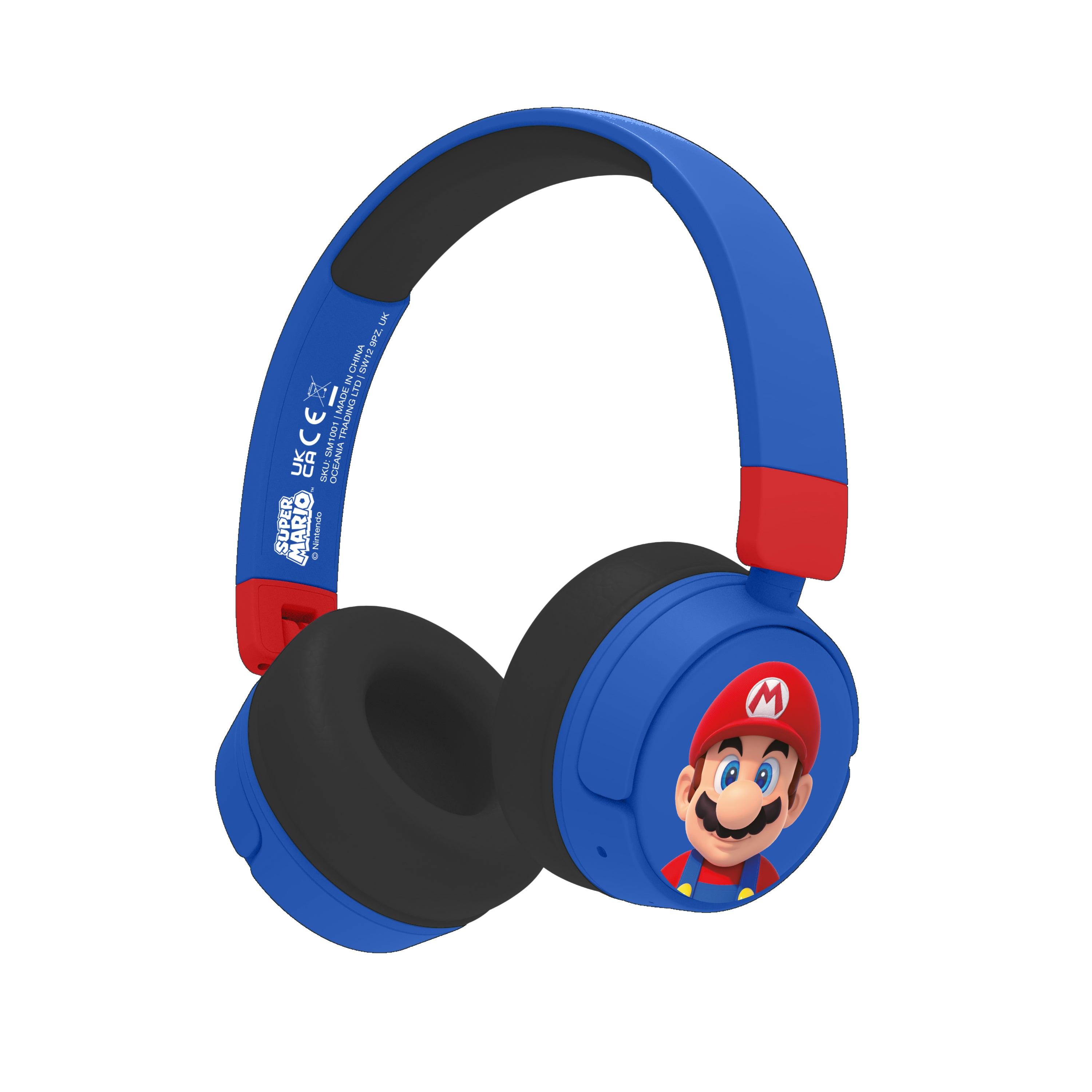 Super Mario Kids Wireless Headphones - Blue - childrensheadphones.co.uk