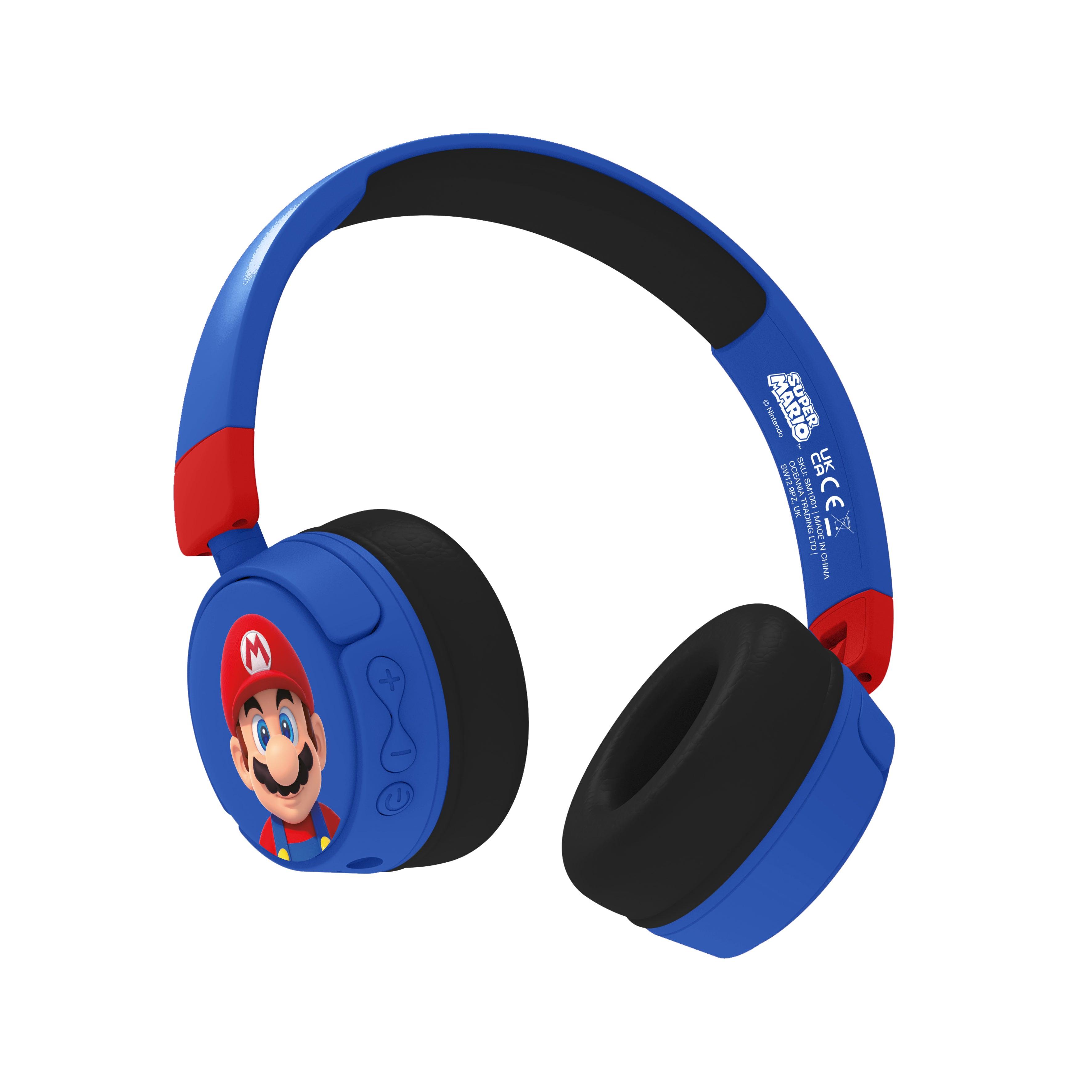 Super Mario Kids Wireless Headphones - Blue - childrensheadphones.co.uk