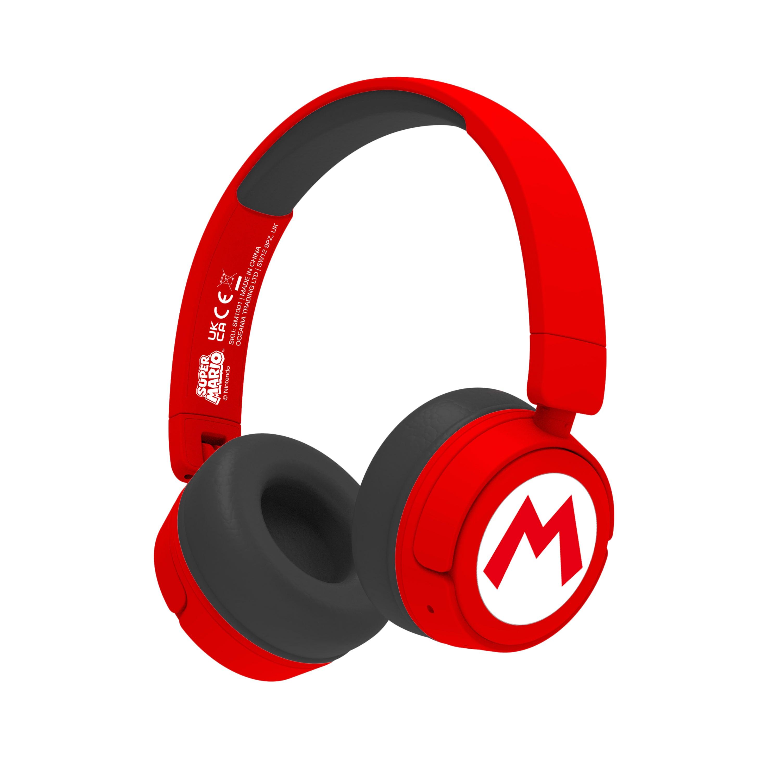 Super Mario Kids Wireless Headphones - Red - childrensheadphones.co.uk